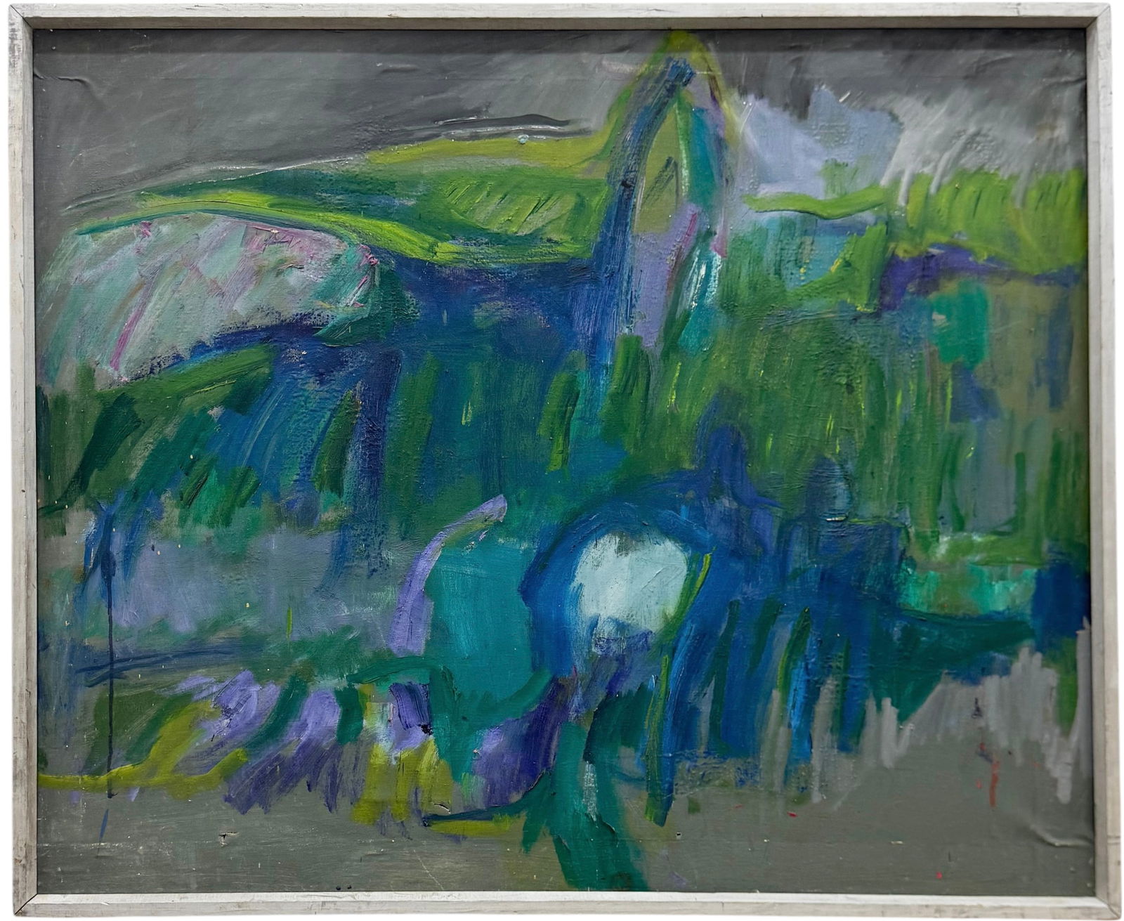 Mid-Century American Abstract Expressionist Oil On Canvas Signed Verso (1 of 2)