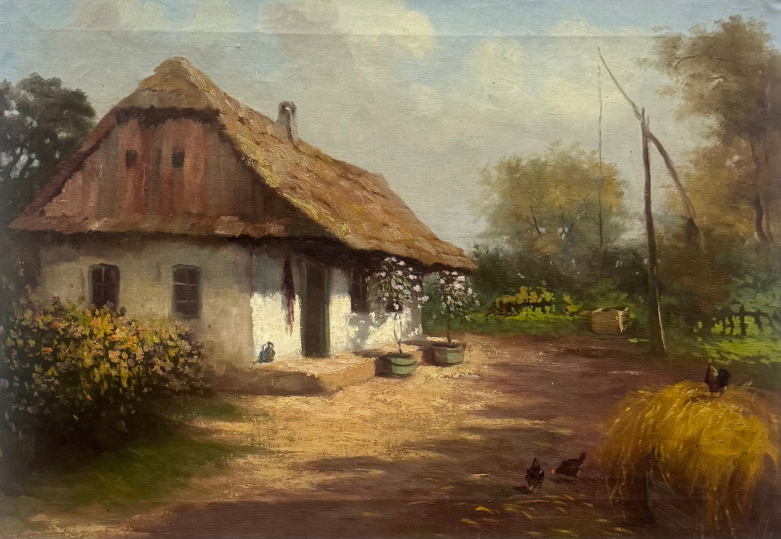 Early 20th Century European School Impressionist Village Landscape Oil Painting (1 of 3)