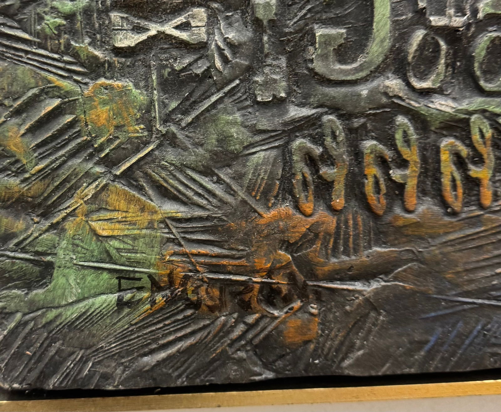 Nicely Framed Mid-Century American Alphabet Abstract Signed Engram - 2