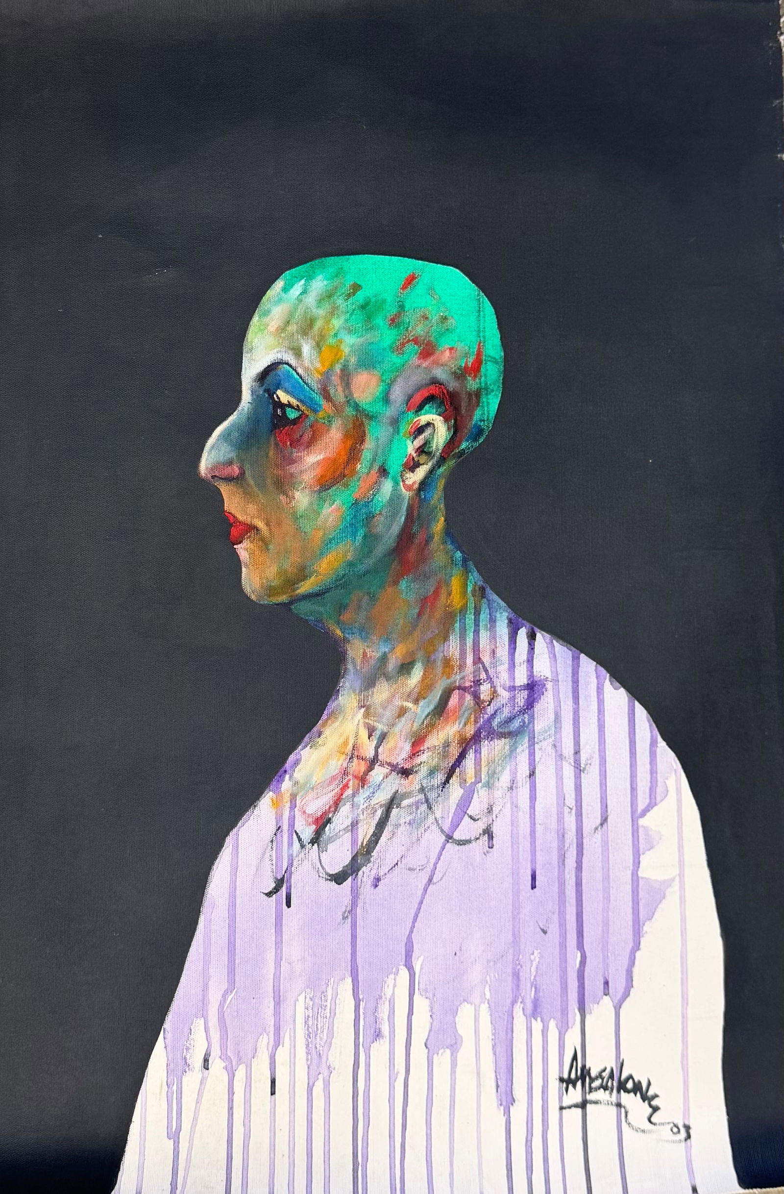 JOSE MARIE ANSALONE (1943-2026, Argentina) Surrealist Portrait (1 of 2)