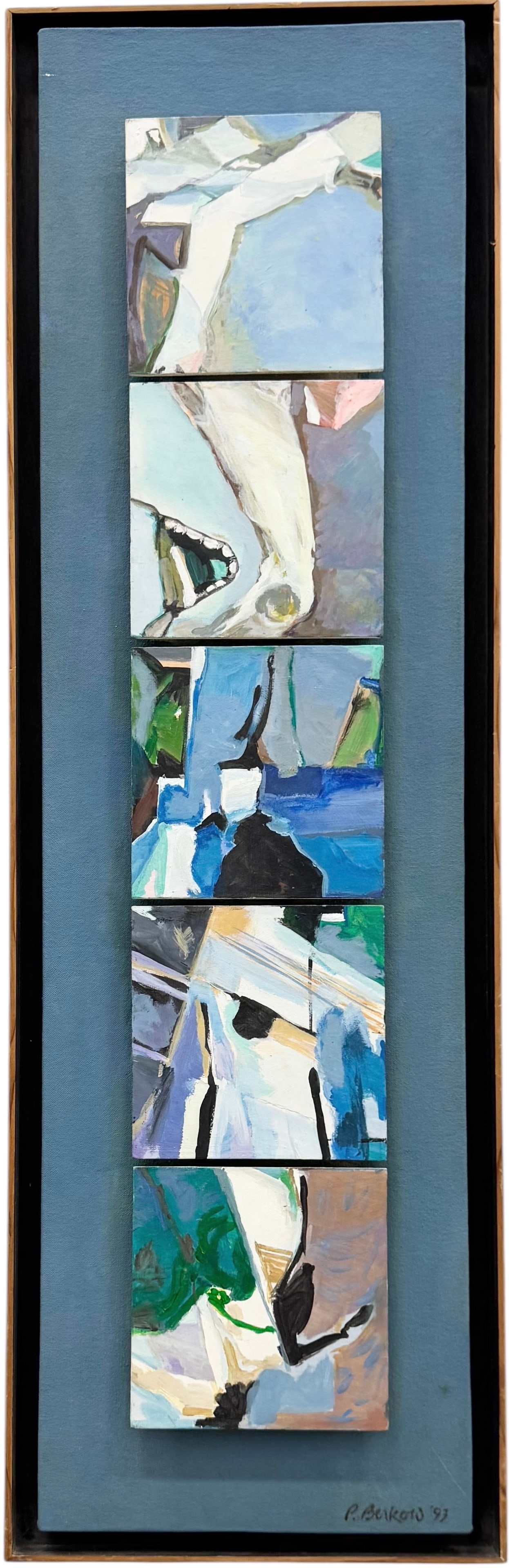 Nicely Framed Vintage Mutli Panel Abstract Expressionist Painting (1 of 5)