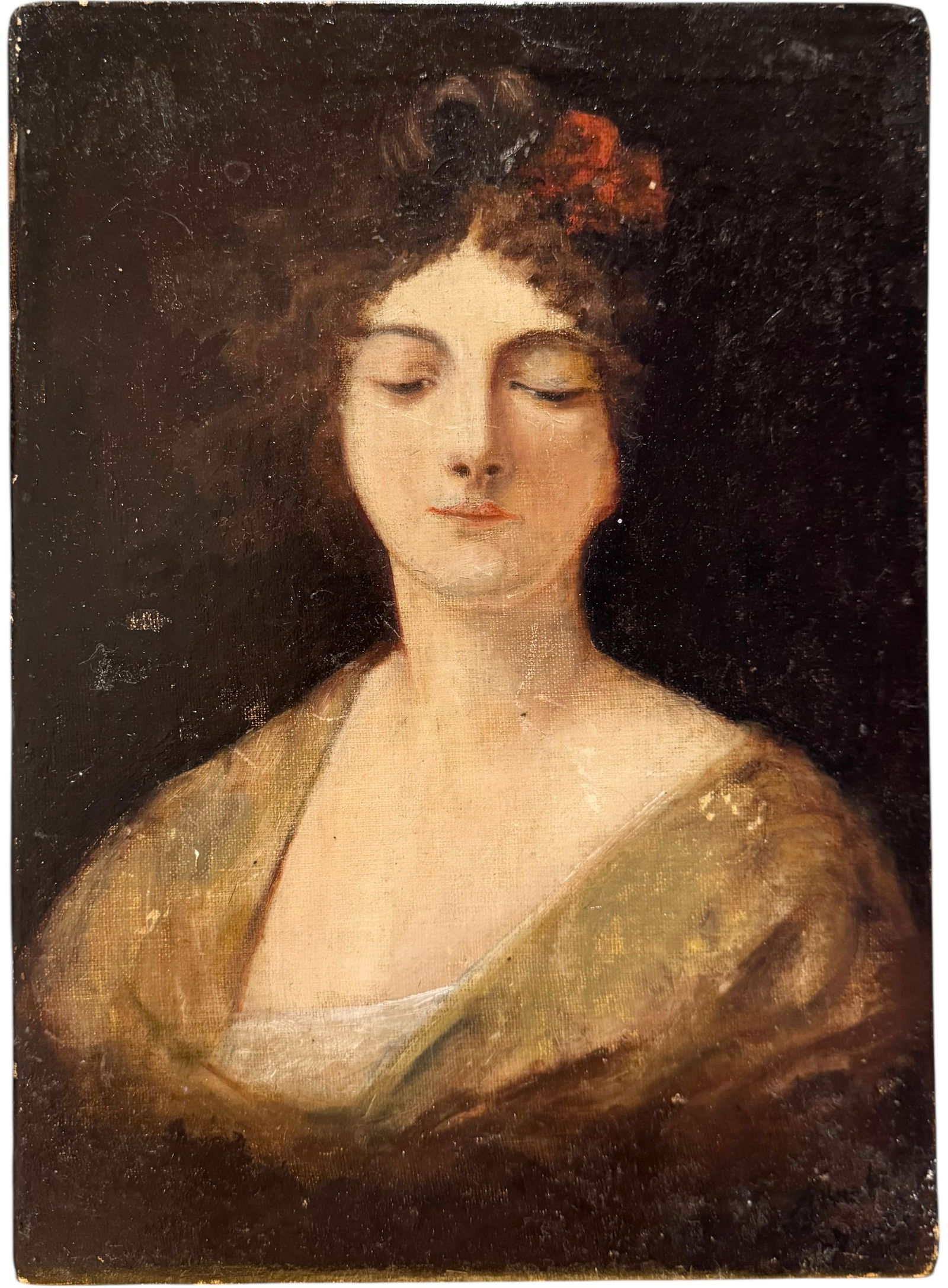 19th Century European School Portrait Of A Young Woman (1 of 2)