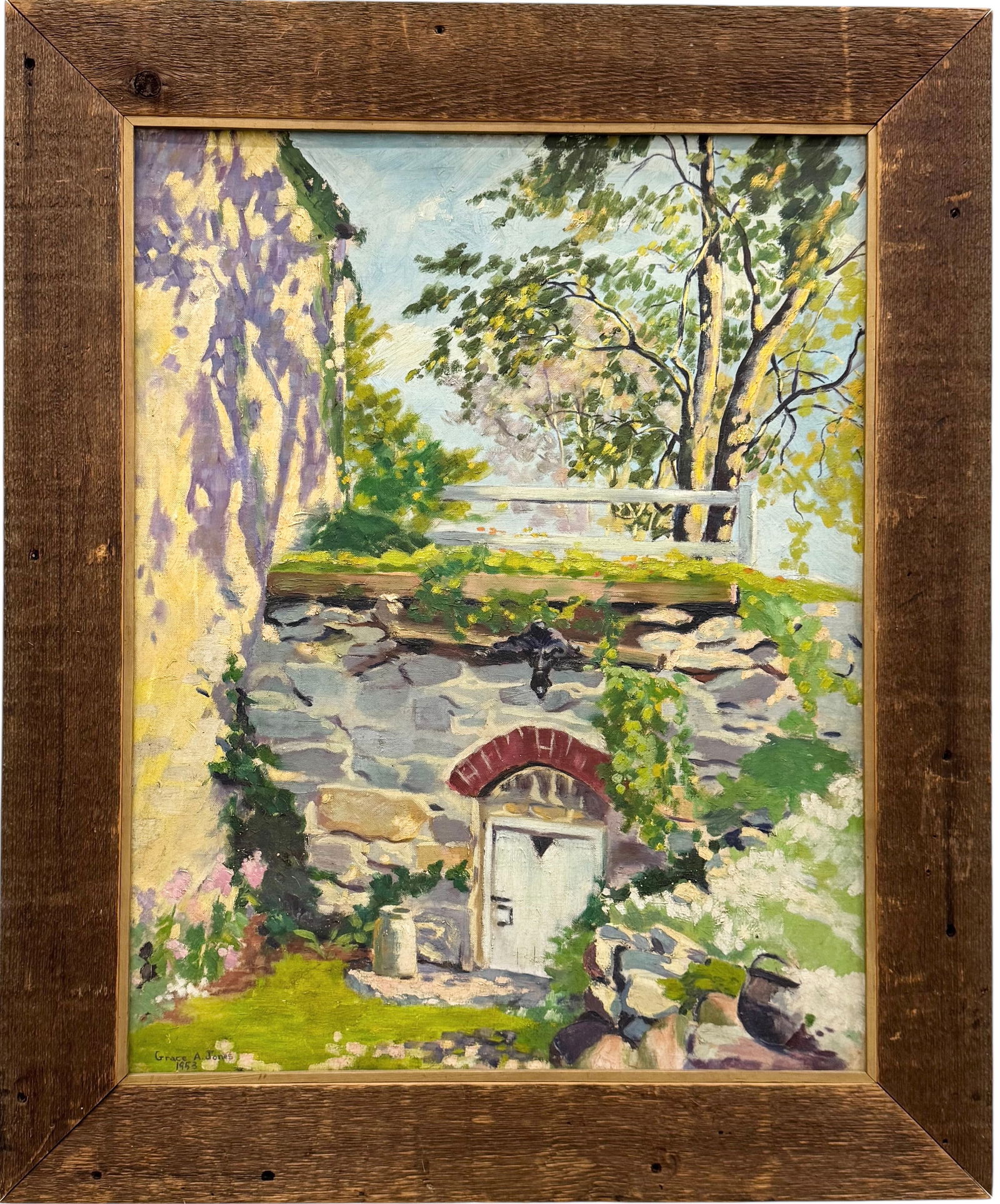 GRACE A JONES (20th c, American) Reading, Pennsylvania Landscape, Great Frame (1 of 3)