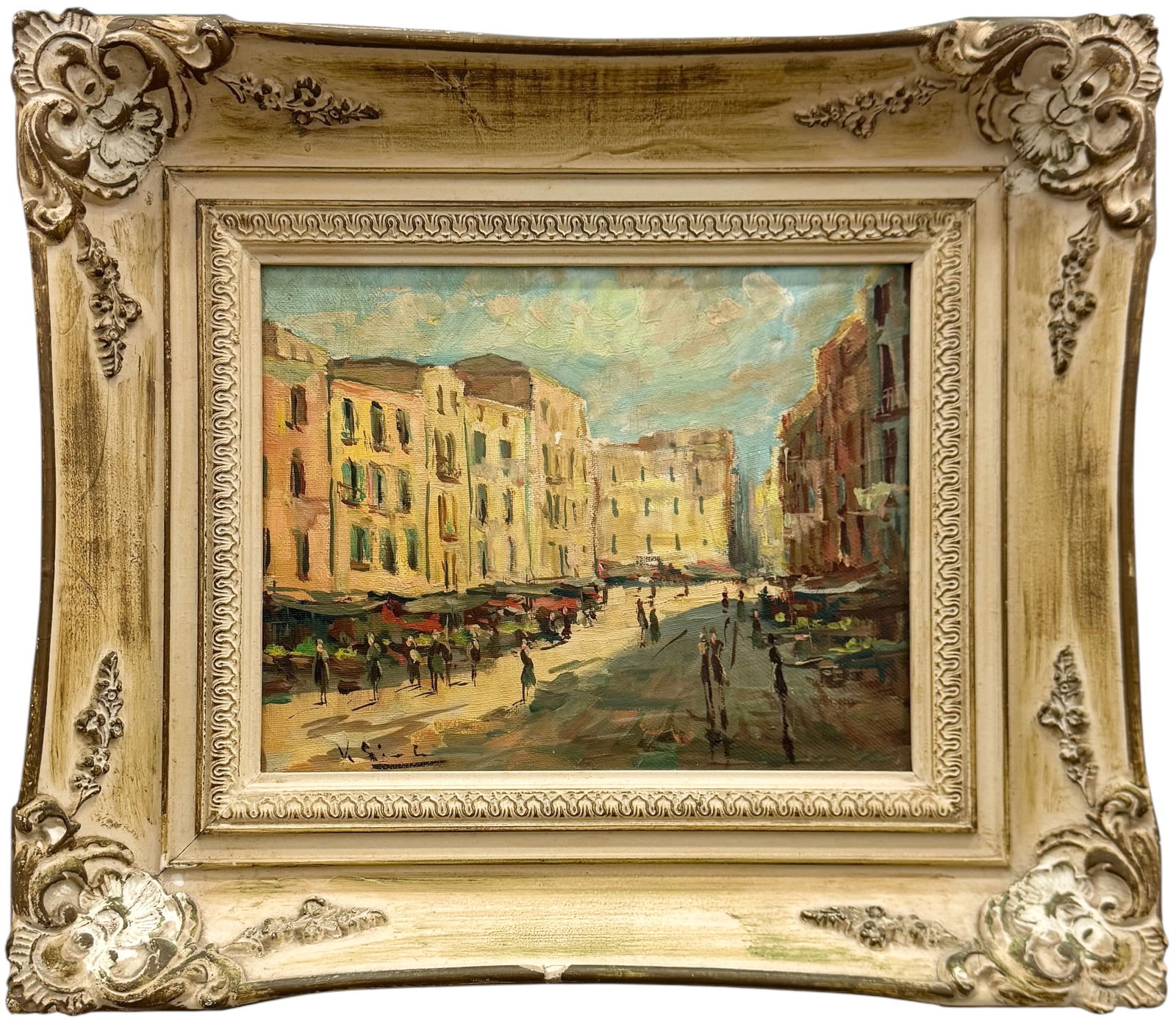 Nicely Framed European School Impressionist Cityscape Signed Oil Painting (1 of 3)