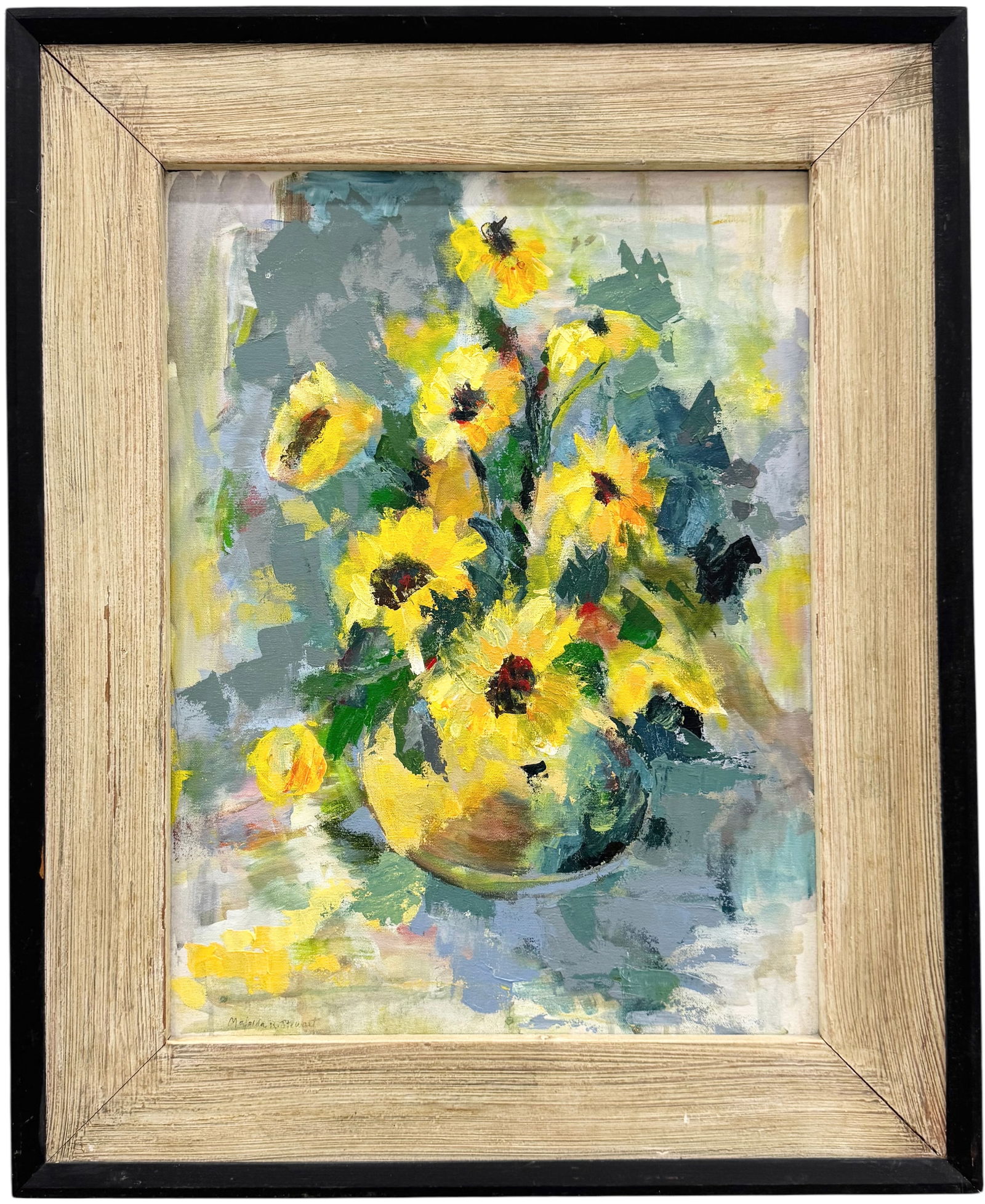 Nicely Framed American Impressionist Signed Still Life Of Flowers Oil Painting (1 of 3)