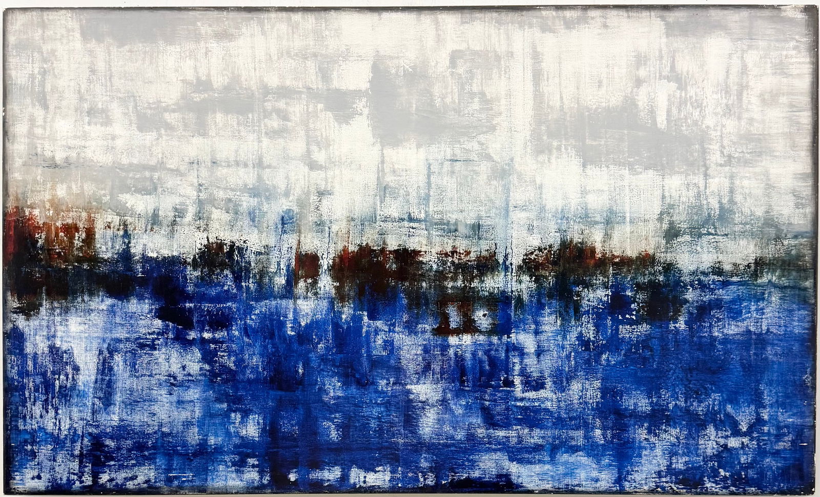 MONUMENTAL Contemporary Latin American Abstract, Signed 79": Acrylic painting on canvas 79 x 48 in