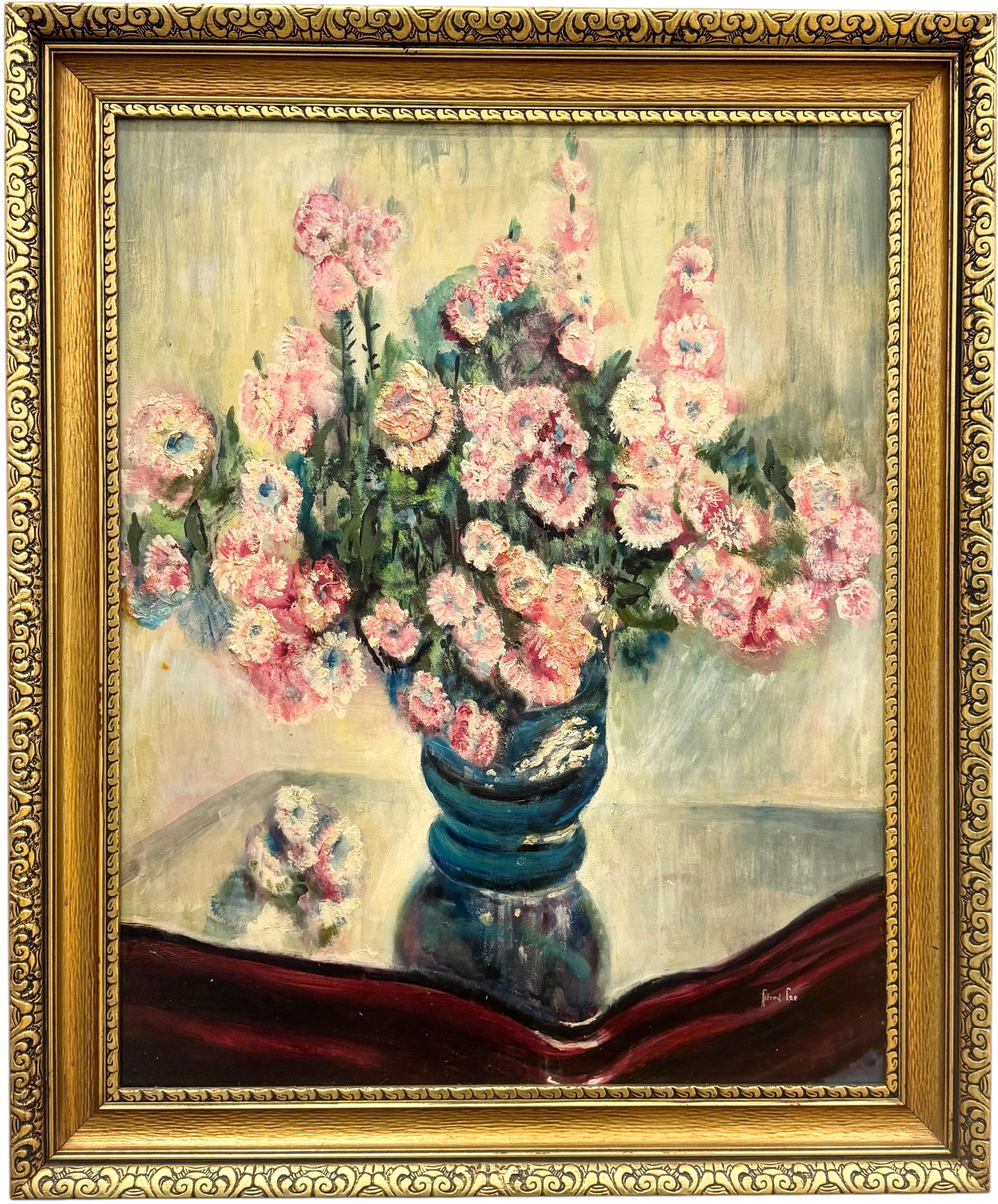 ALFRED LEE (20th c, American) Still Life Of Flowers (1 of 3)
