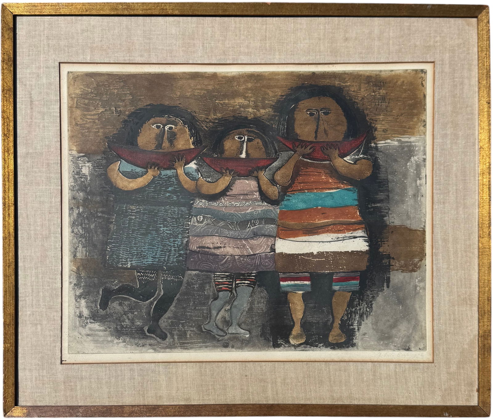 GRACIELA RODO BOULANGER (b. 1935, Bolivian) Signed Etching: 23 1/4 x 18 1/4 in, 31 1/2 x 26 1/2 in (framed). Domestic Flat Shipping Price: $110