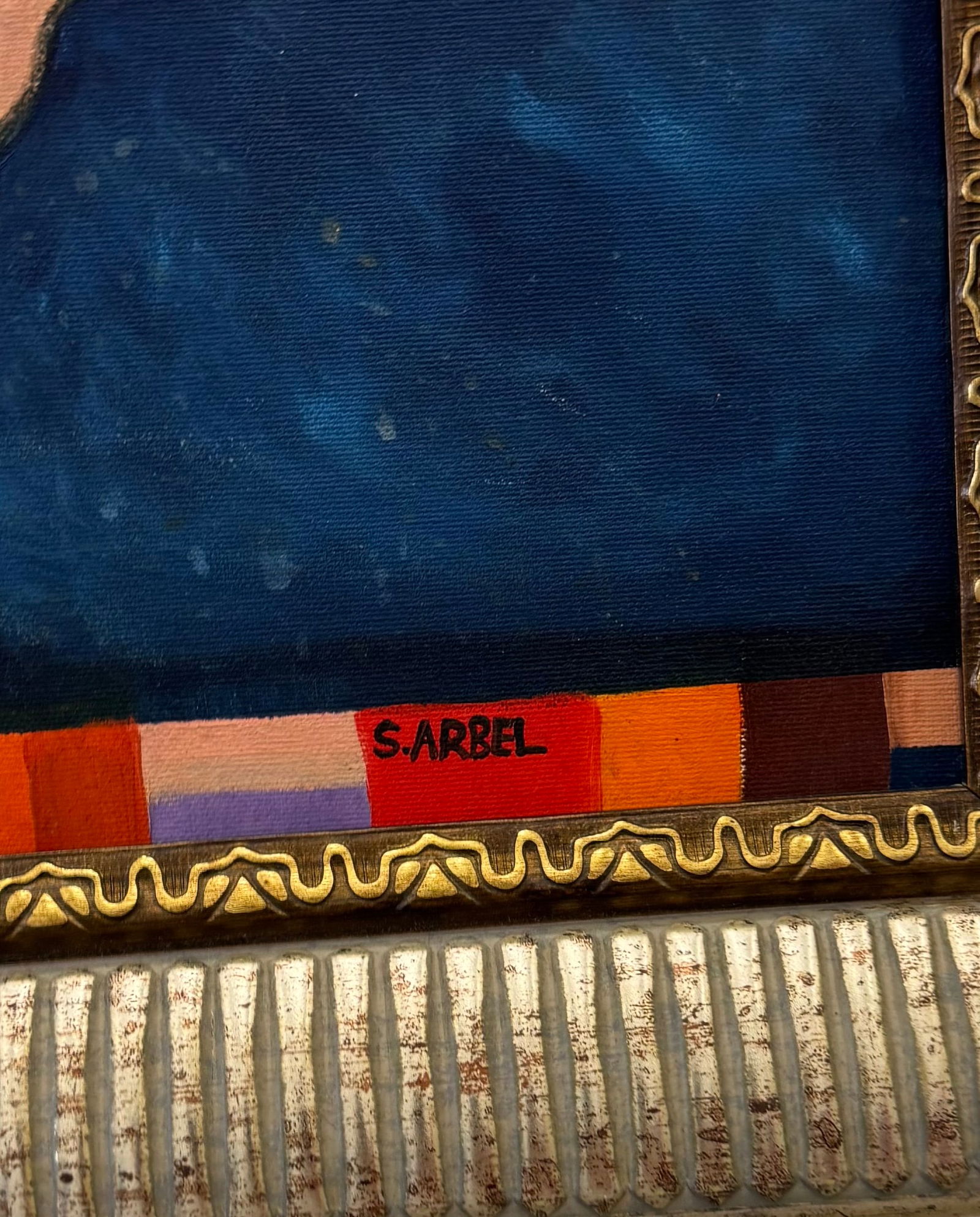 Nicely Framed Cubist Woman Drinking Signed Signed Oil On Canvas - 2