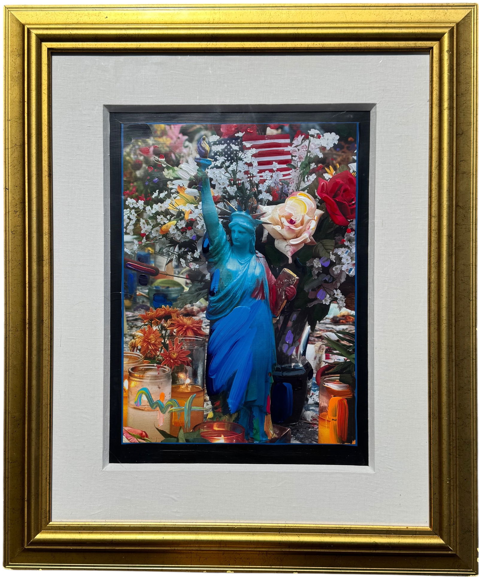 PETER MAX Land Of The Free, Home Of The Brave: Mixed media 23 x 17 in, 37 1/2 x 31 1/2 in (framed). Domestic Flat Shipping Price: $110