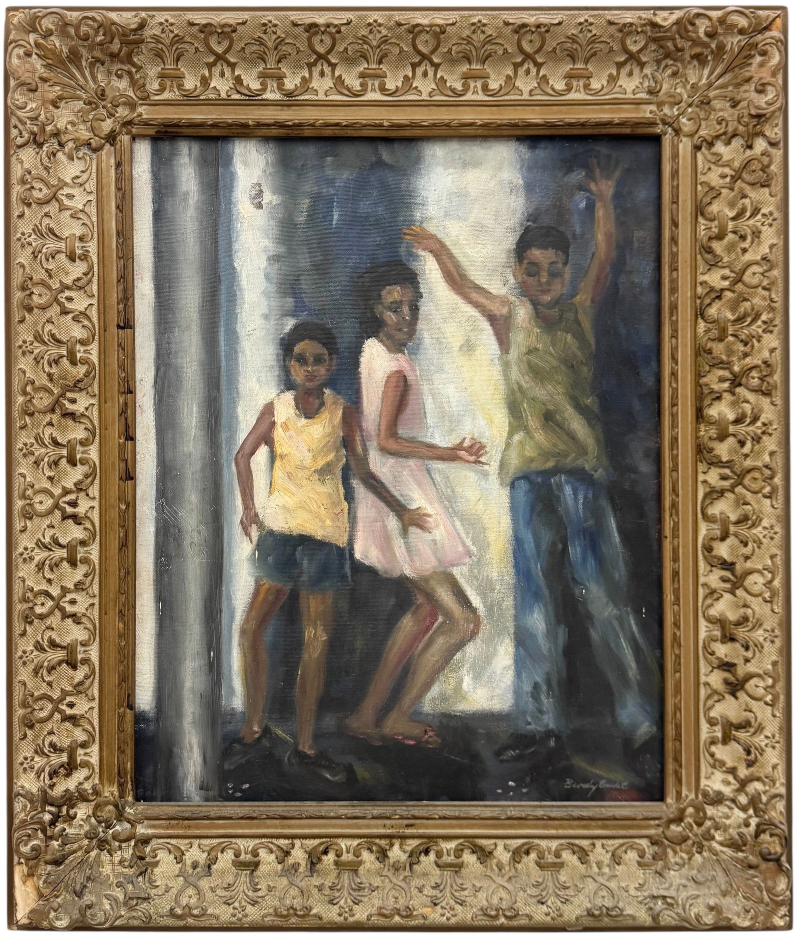 BEVERLY BOULET (20th c, American) New Orleans Artist: Oil painting on canvas 20 x 16 in, 26 x 22 in (framed). Domestic Flat Shipping Price: $80