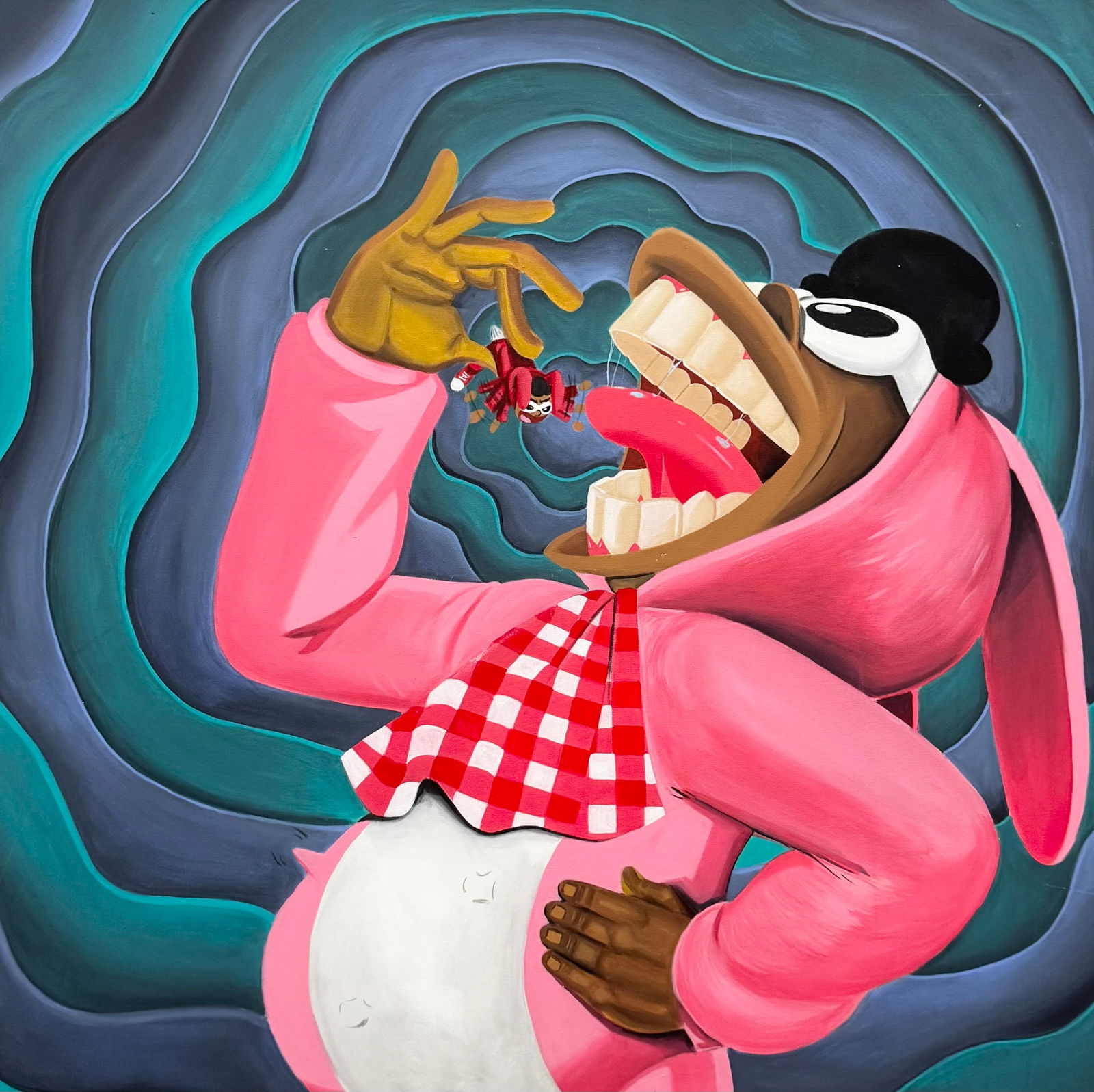 SHANE YOUNG AKA FITZ Pop Art Large Canvas: Oil painting on canvas 48 x 48 in