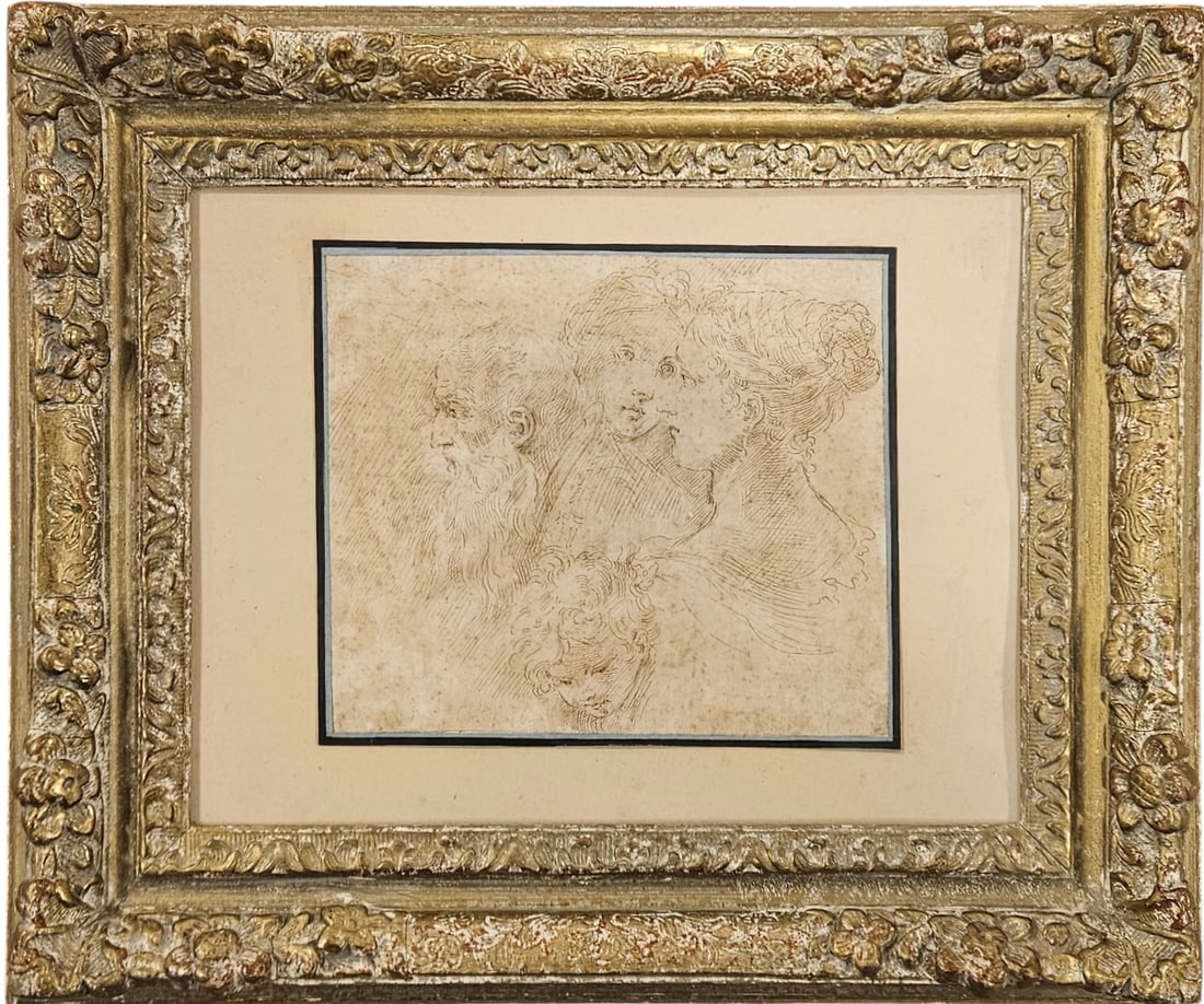 Attr DONATO CRETI (1671-1749, Italian) Old Master Ink Drawing (1 of 4)