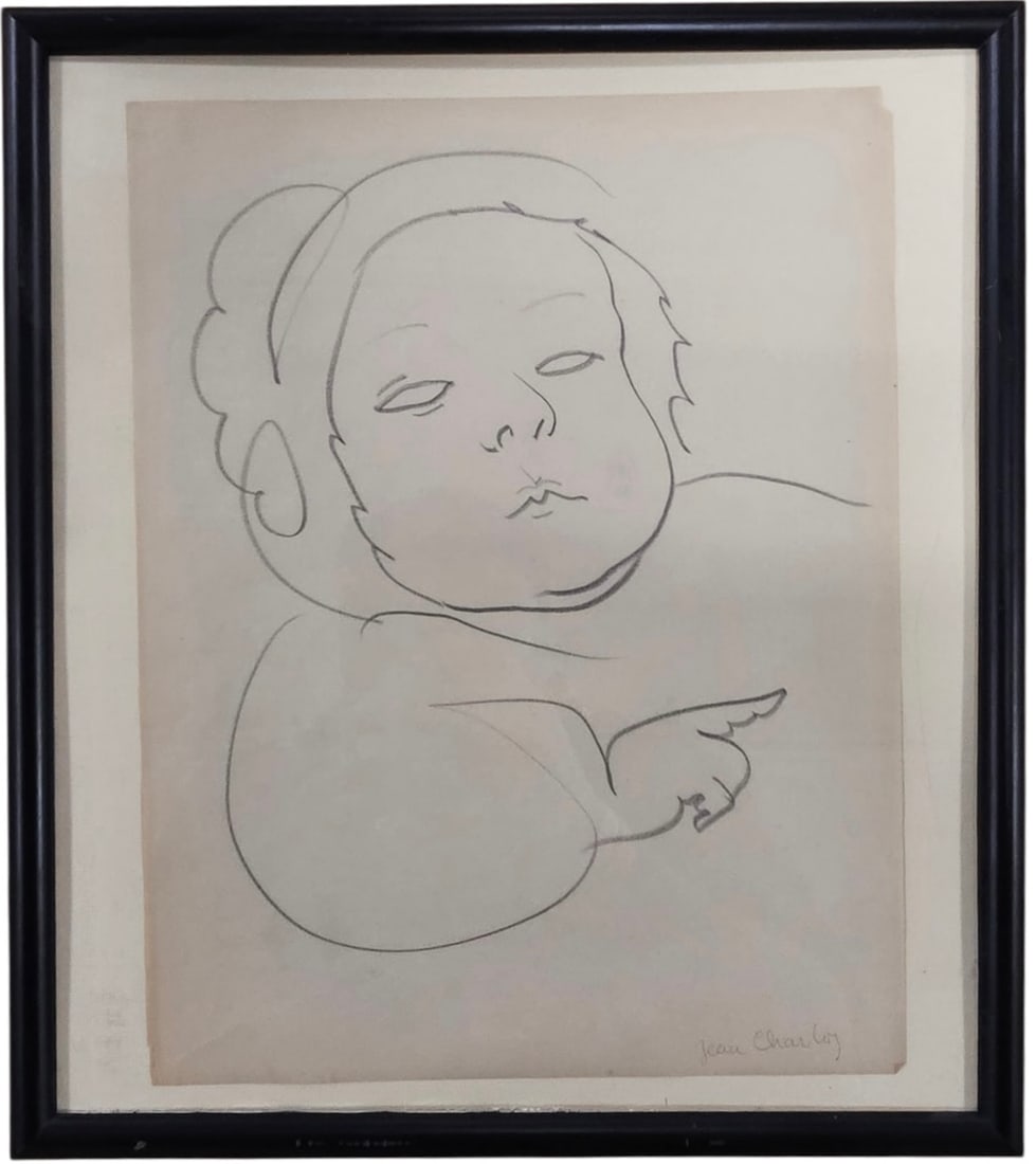 JEAN CHARLOT (1898-1979, France, Mexico, Hawaii) Drawing: Drawing 8 1/2 x 11 in, 11 3/8 x 12 3/4 in. Domestic Flat Shipping Price: $55