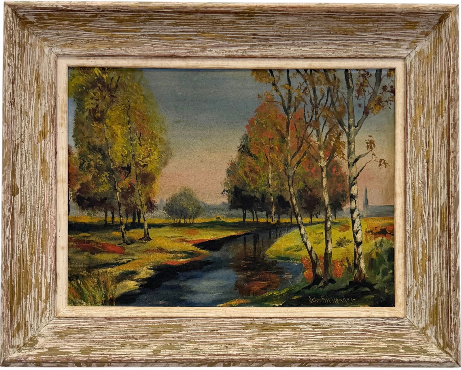 Early 20th Century American School Landscape Signed Oil On Canvas: Oil painting on canvas 17 x 13 in, 22 1/2 x 17 1/2 in (framed). Domestic Flat Shipping Price: $55