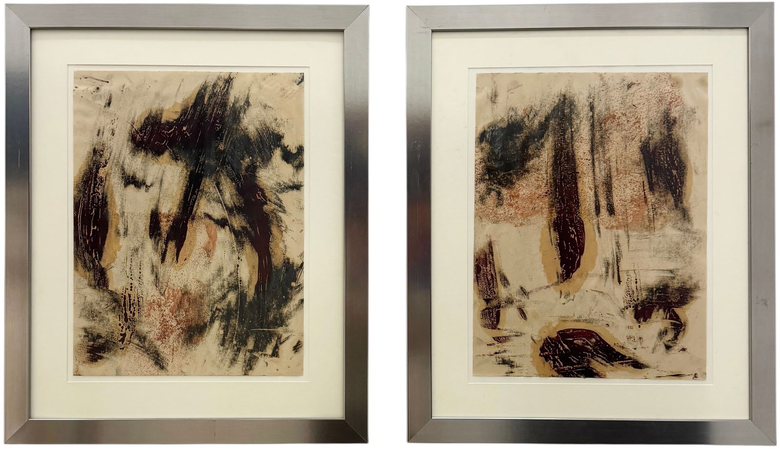 Pair Of Nicely Framed Contemporary Abstract Paintings (1 of 5)