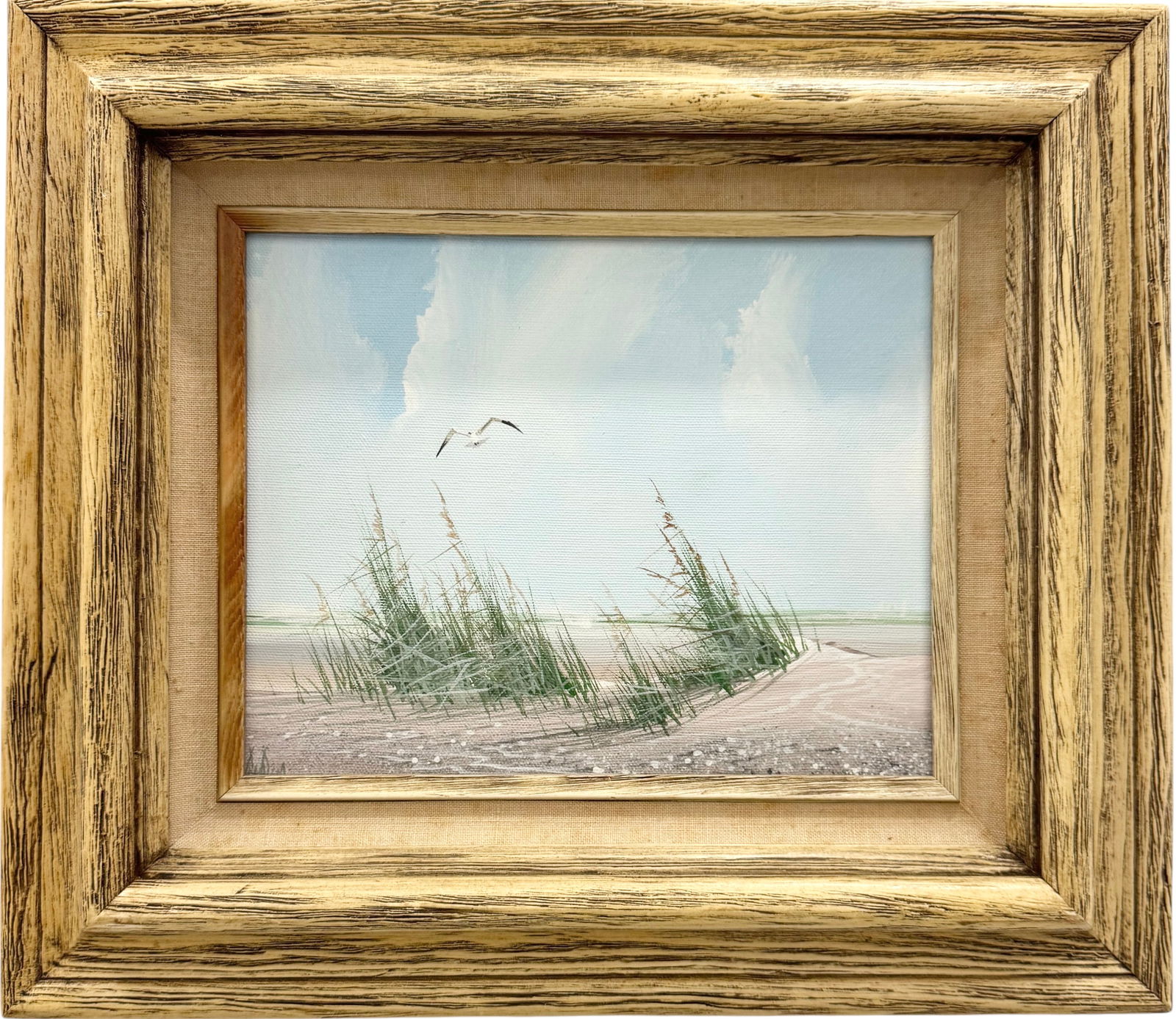 REX DUGGAR (1943-2009, America) Beach Landscape, Georgia Artist: Oil painting on canvas 10 x 8 in, 15 1/2 x 13 1/2 in (framed). Domestic Flat Shipping Price: $45