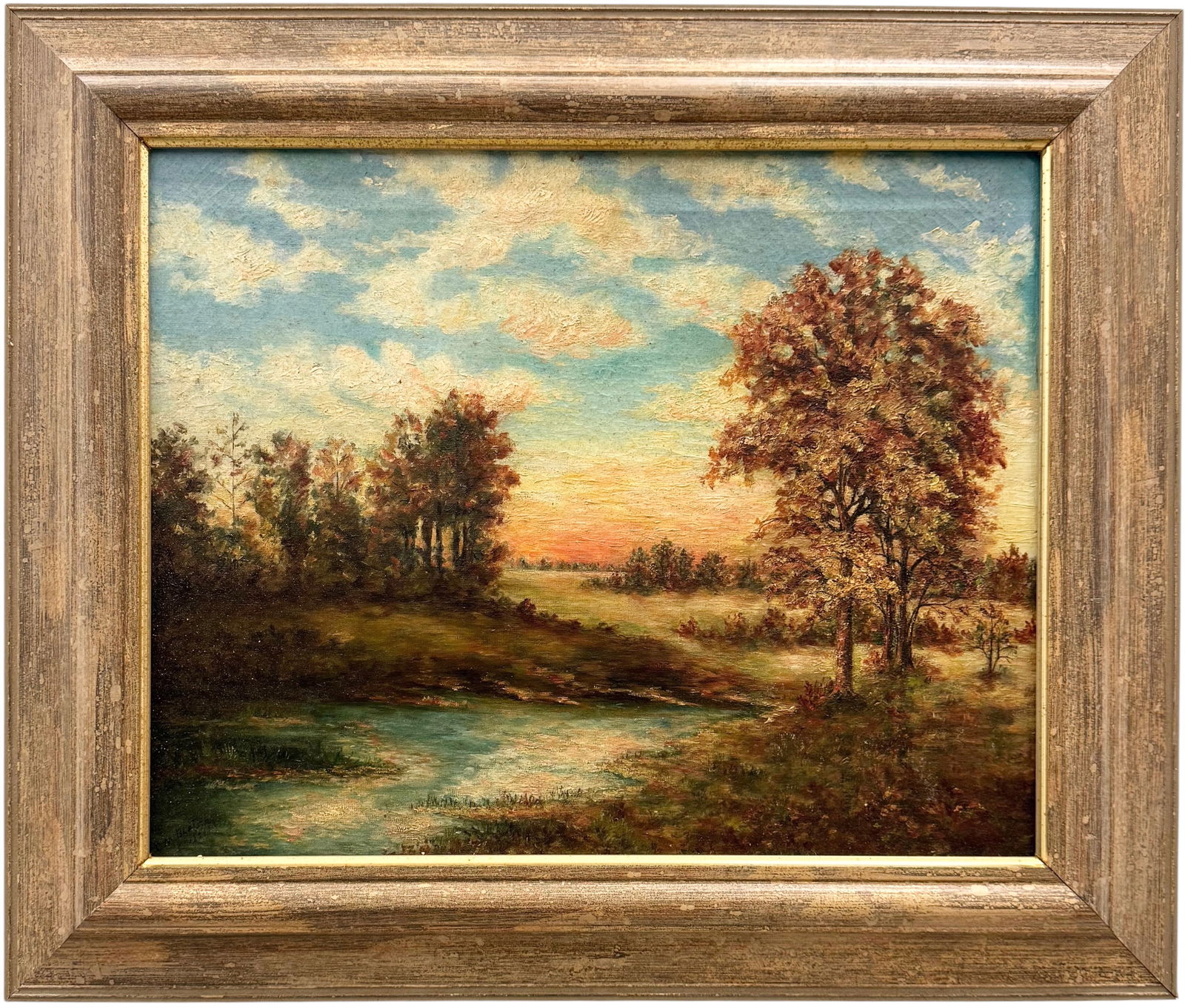 Ealry 20th Century American School Signed Oil On Canvas: Oil painting on canvas 20 x 16 in, 26 x 22 in. Domestic Flat Shipping Price: $65