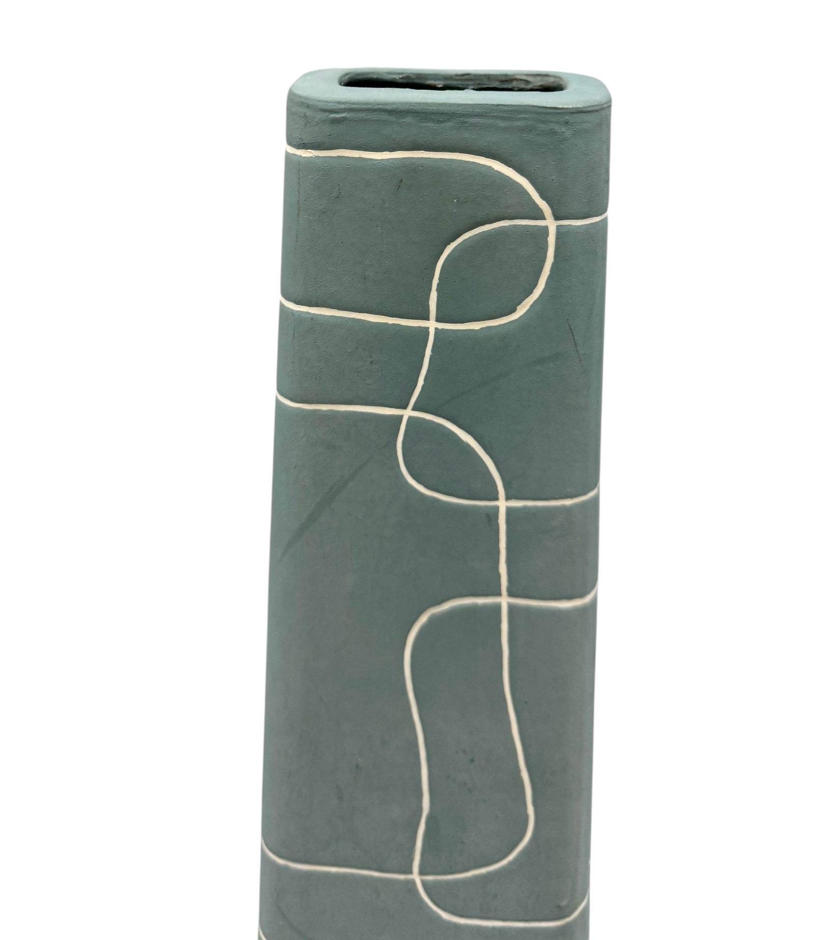 Modernist Linear Abstract Design Ceramic Vase - 3