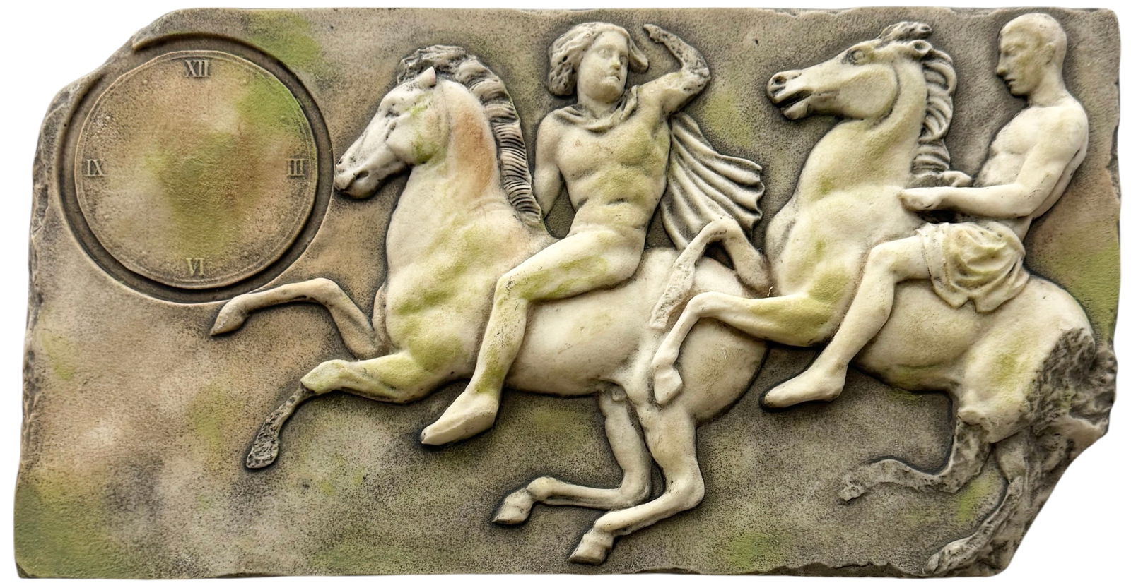 Ancient Greco Roman Motif Figures On Horses Contemporary Wall Sculpture (1 of 3)