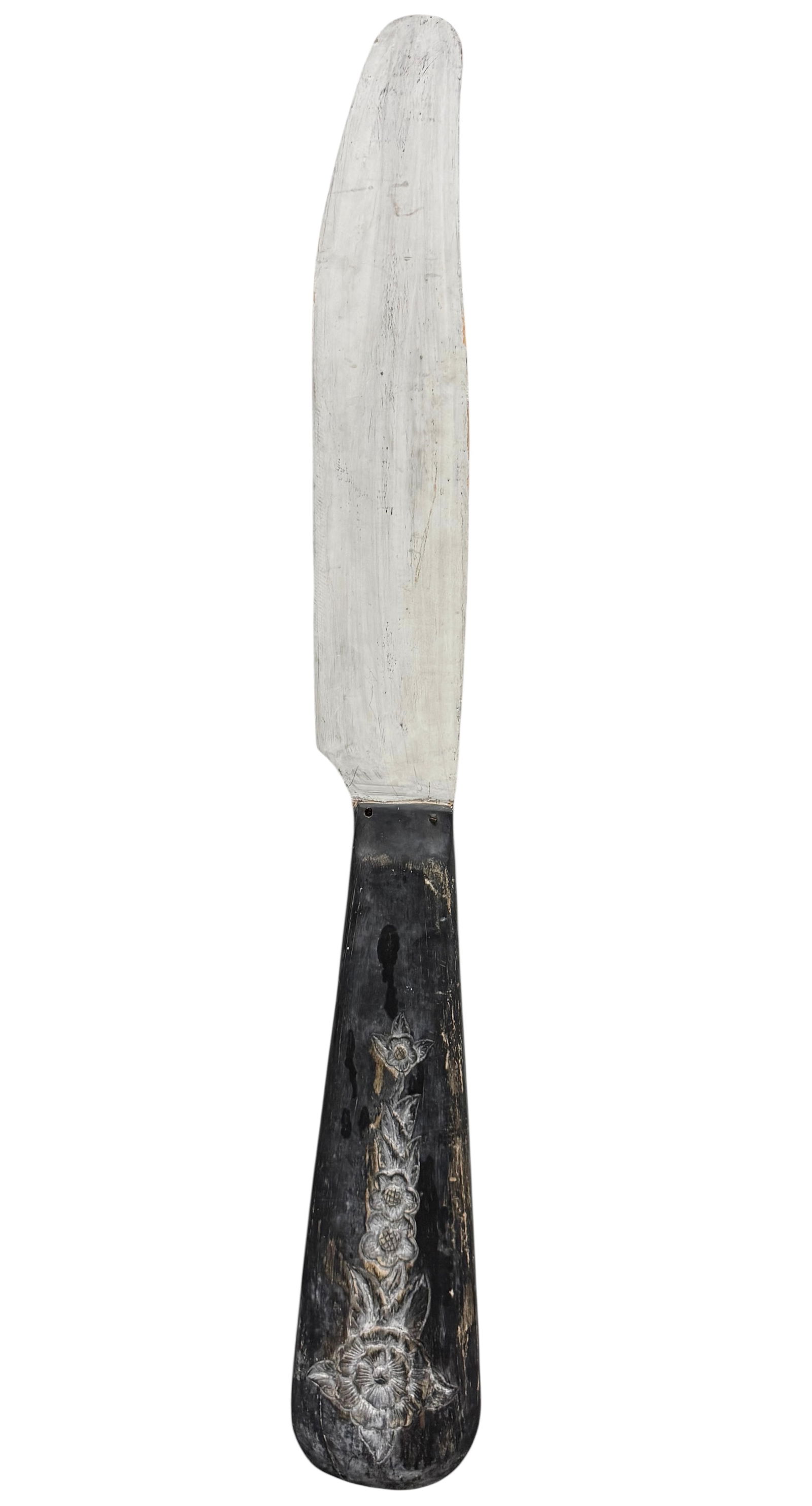 Large American Folk Art Carved Wooden Knife Sculpture 60.5": 61 1/2 x 8 x 2 in