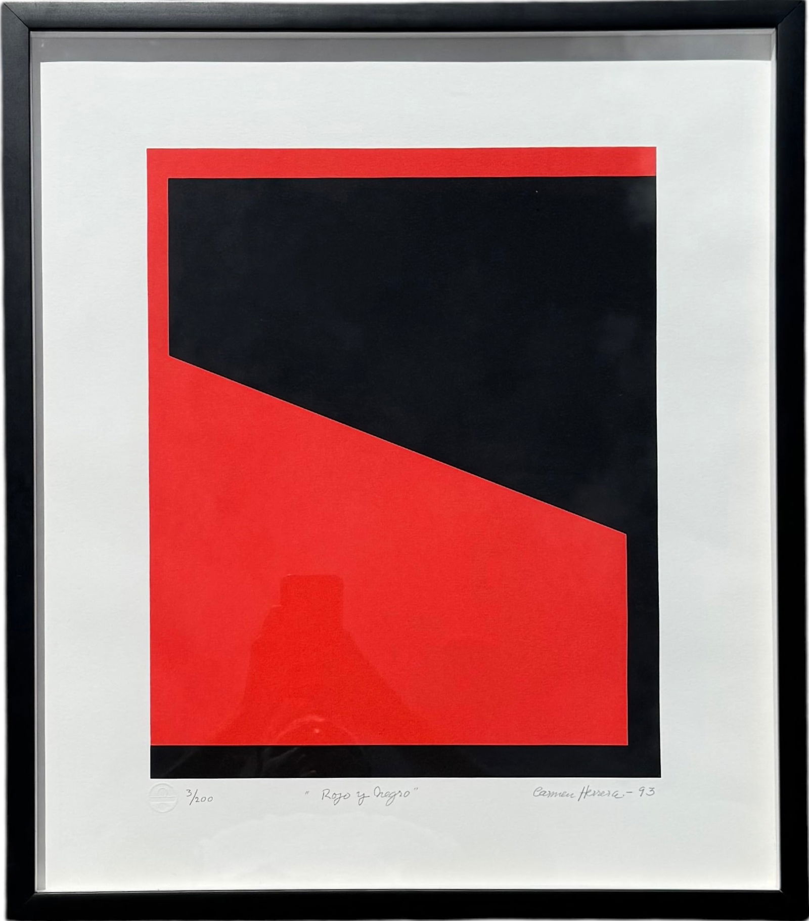 CARMEN HERRERA (1915-2002, Cuban) "Rojo Y Negro" 3/200 Serigraph (1 of 6)