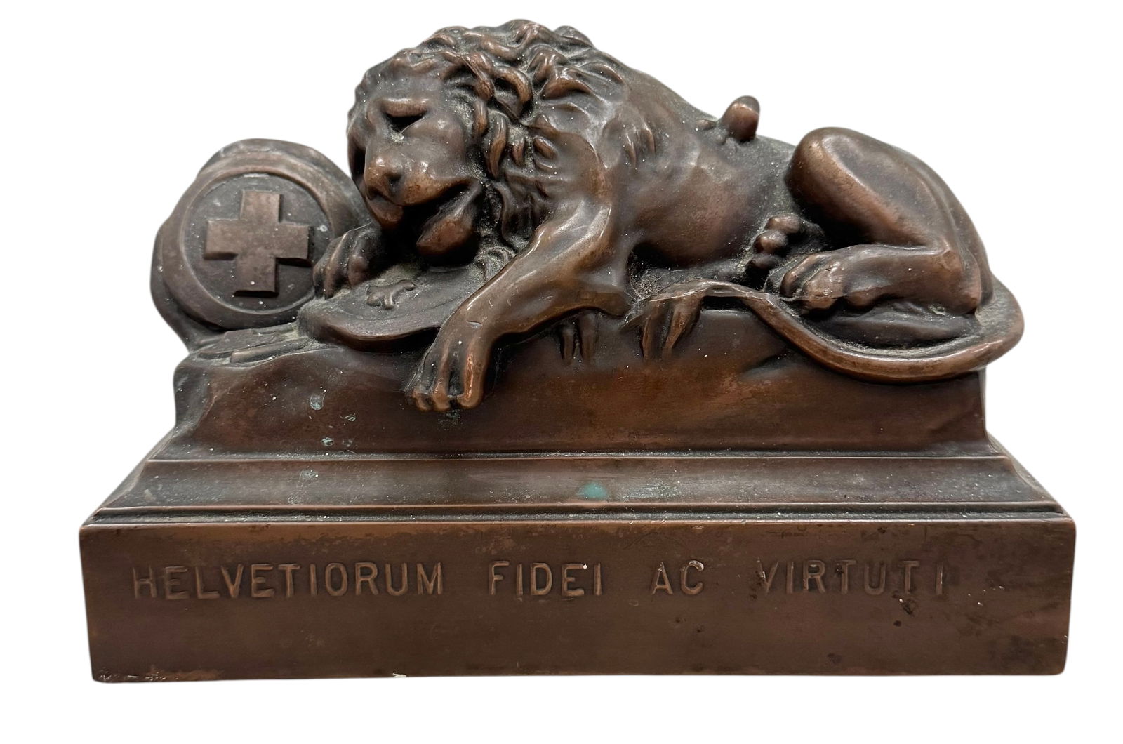 Bronze Lion of Lucerne Sculpture: 7 1/2 x 5 x 3 in. Domestic Flat Shipping Price: $55