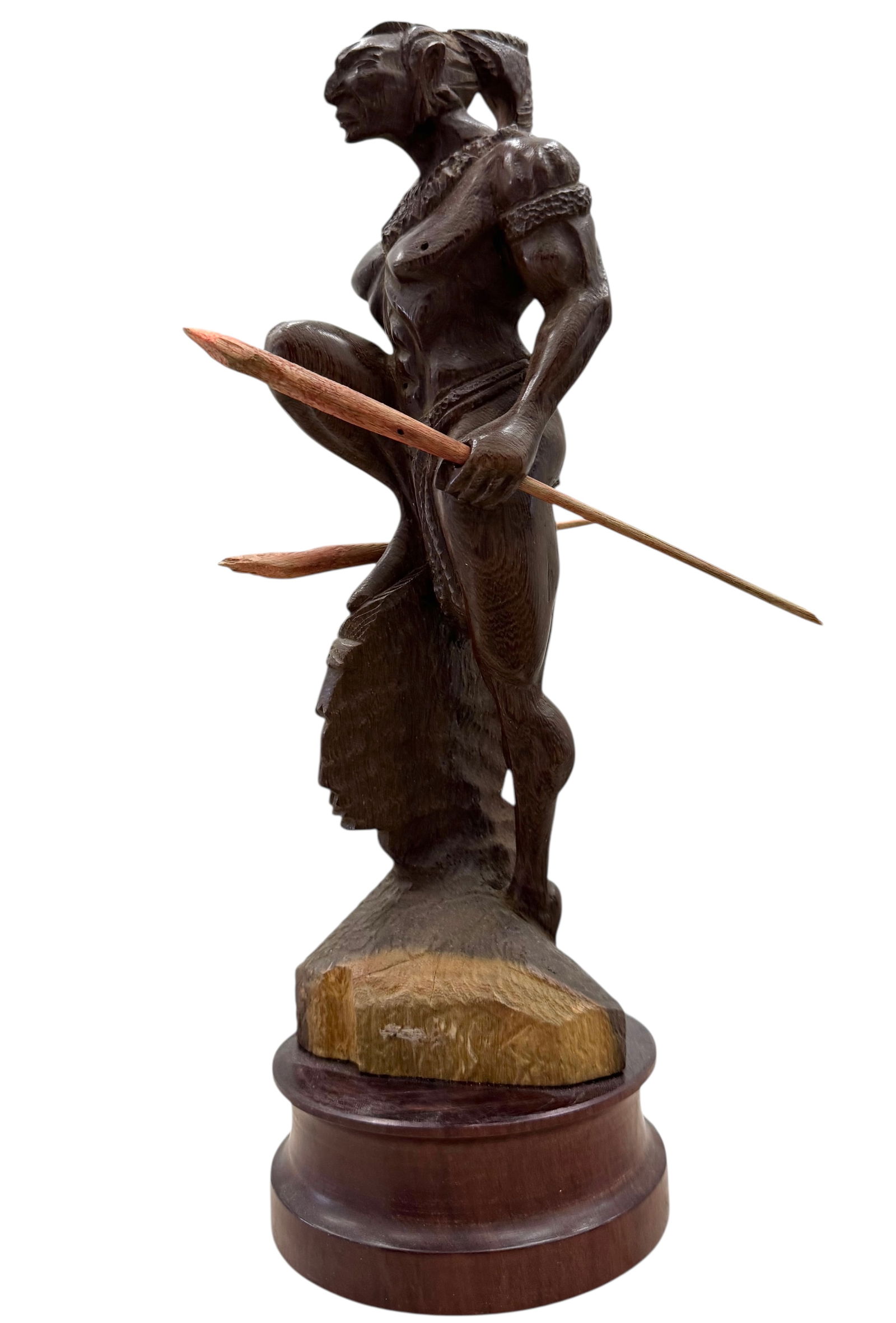 Carved Wood Cuban Taino Indian Sculpture 15": 15 x 5 in. Domestic Flat Shipping Price: $55