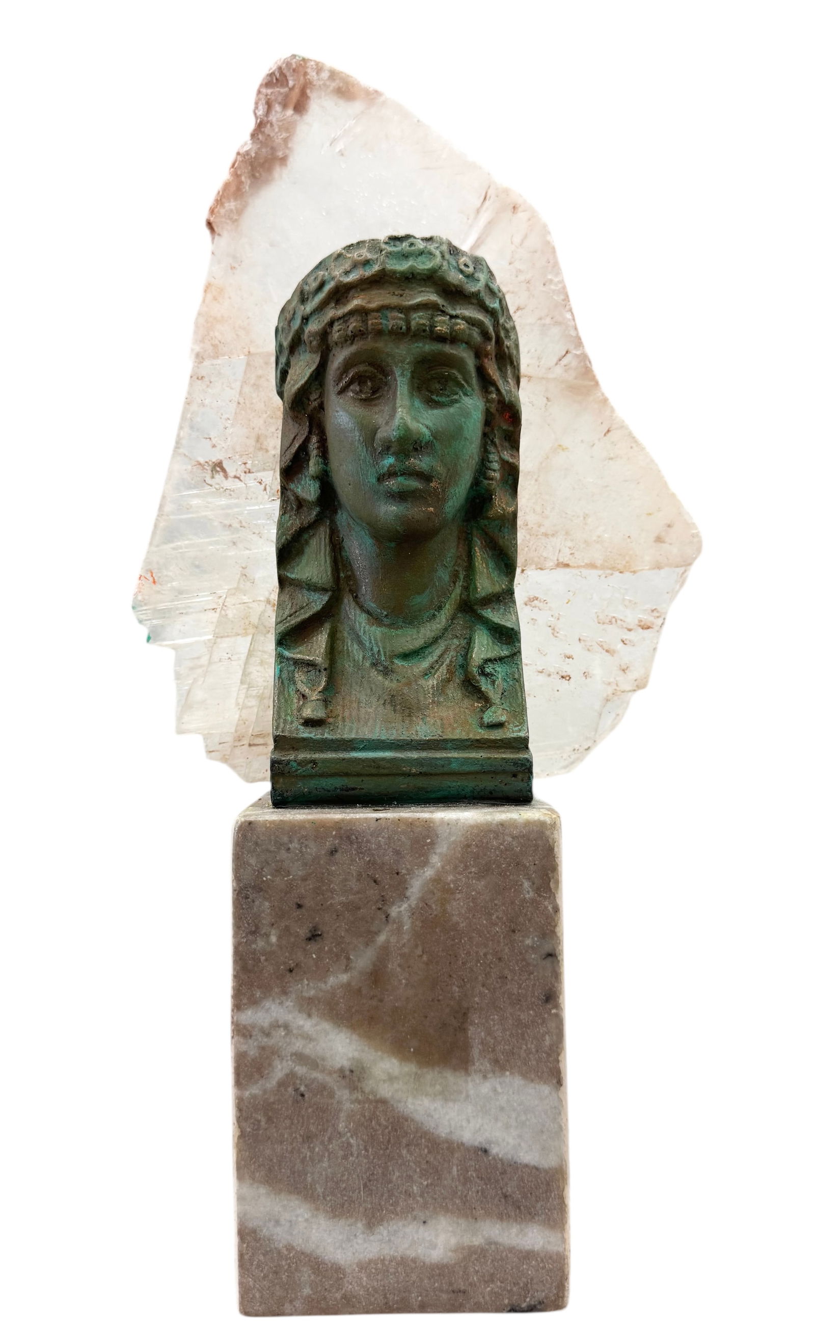 Greco Roman Mixed Stone Sculpture: 9 3/4 x 7 1/2 x 3 in. Domestic Flat Shipping Price: $55