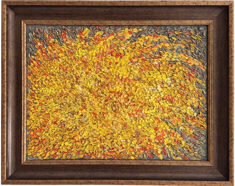 Contemporary Abstract Heavy Thick Impasto Acrylic On Canvas: Oil painting on canvas 24 x 18 in, 29 1/2 x 23 1/2 in. Domestic Flat Shipping Price: $80