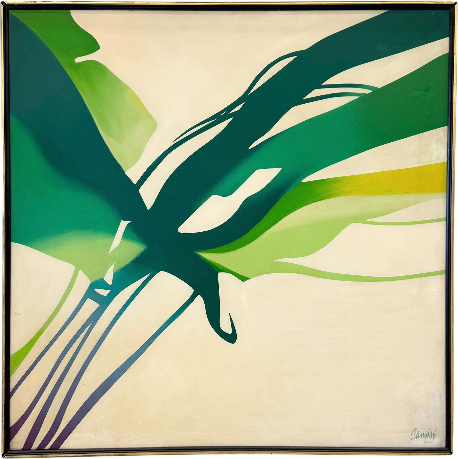 Monumental Mid-Century Modern American Abstarct Signed Painting (1 of 4)