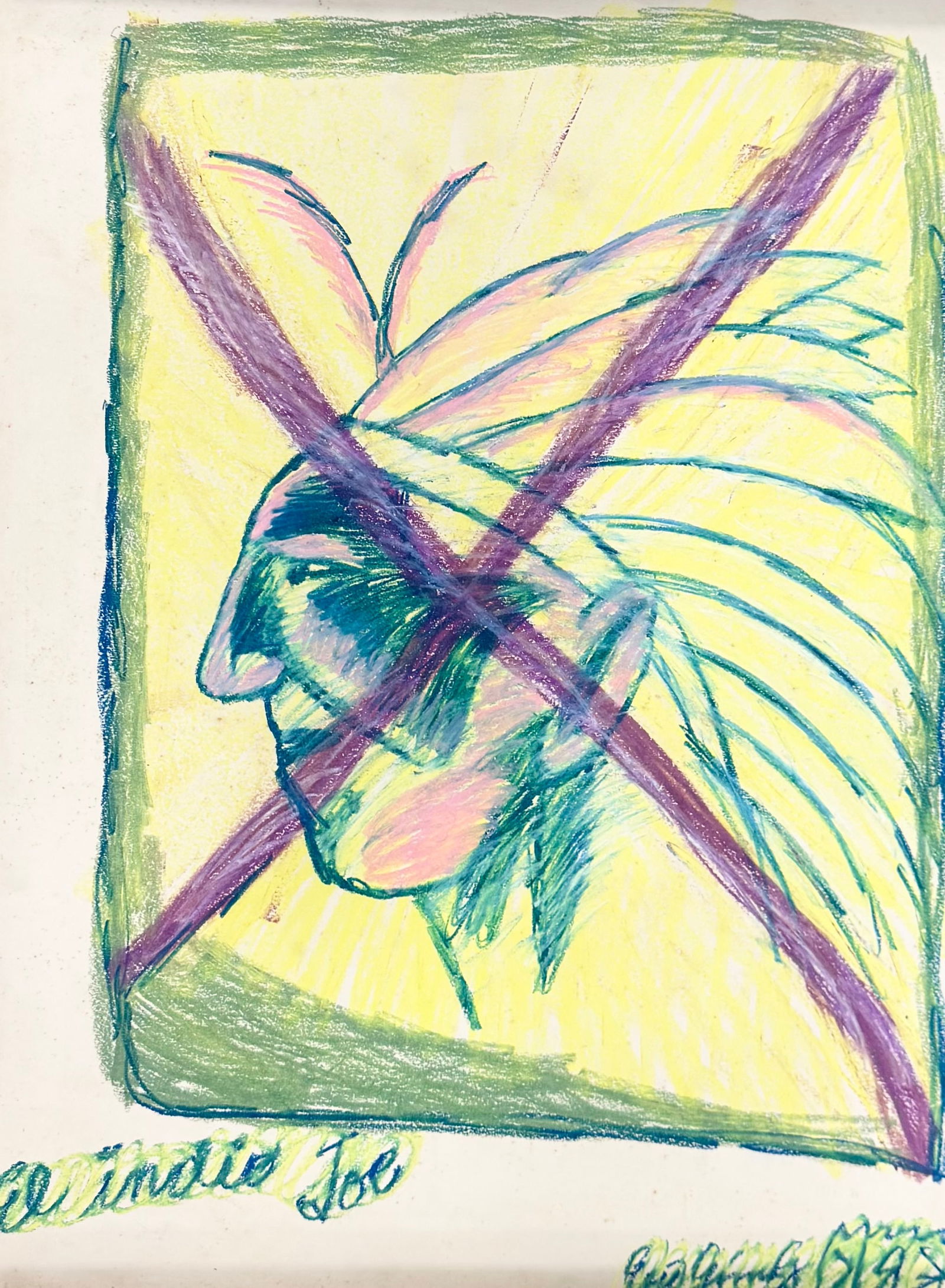 "El Indio Joe"Cuban School "Arte Calle" By Eric Gomez Galan: Pastel on paper 26 x 26 in. Domestic Flat Shipping Price: $35