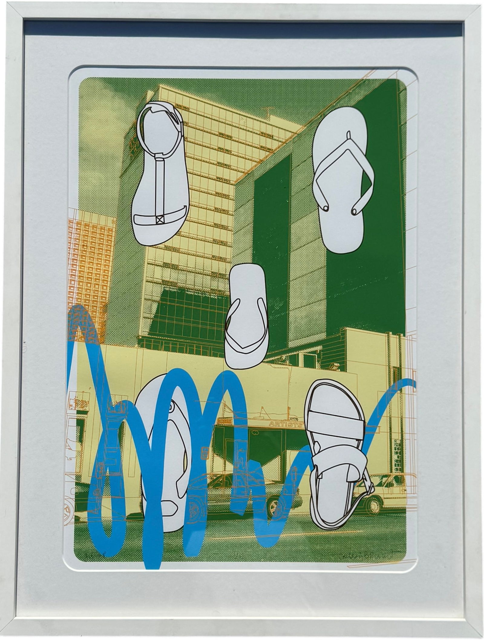 NIcely Framed Contemporary Pop Art Serigraph Print Pencil Signed: Size 24 3/4 x 18 3/4 in (framed). Domestic Flat Shipping Price: $70