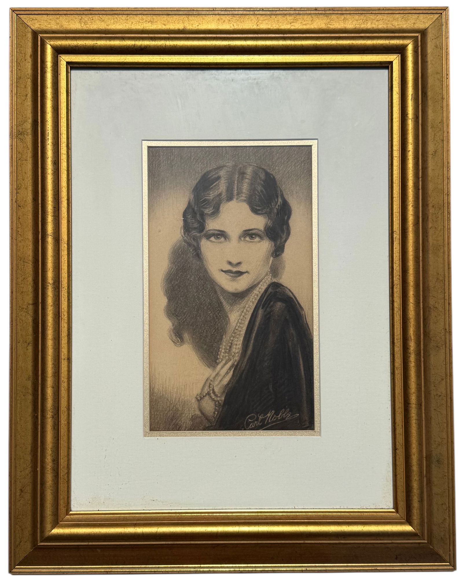 CARL NOBLE (20th c, American) 1920's Art Deco Portrait Of A Young Woman (1 of 3)