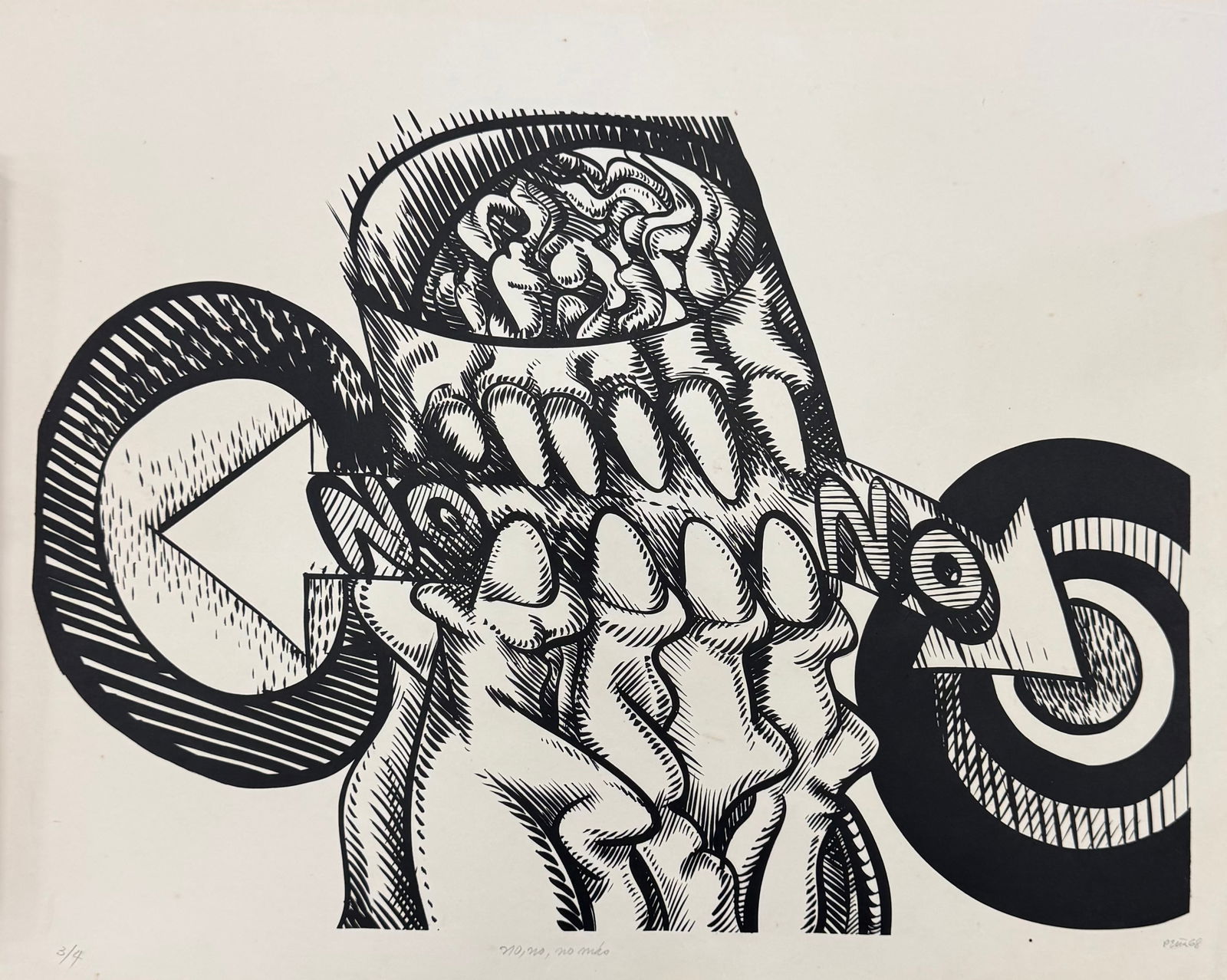 UMBERTO PENA (b. 1937, Cuban) Lithograph 1963, Edition 3/4: Pencil signed. 25 1/2 x 20 1/2 in. Domestic Flat Shipping Price: $45