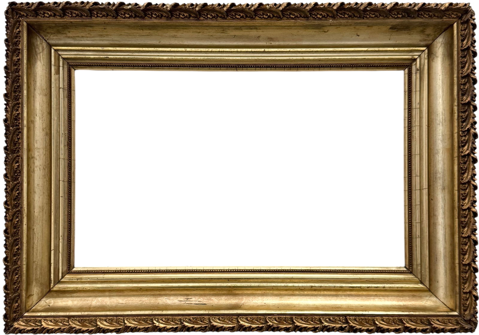 Antique American Gold Gesso Picture Frame, 9 3/4 in, 22 x 15 1/2 in: Size 16 x 9 3/4 in, 22 x 15 1/2 in (outer). Domestic Flat Shipping Price: $55