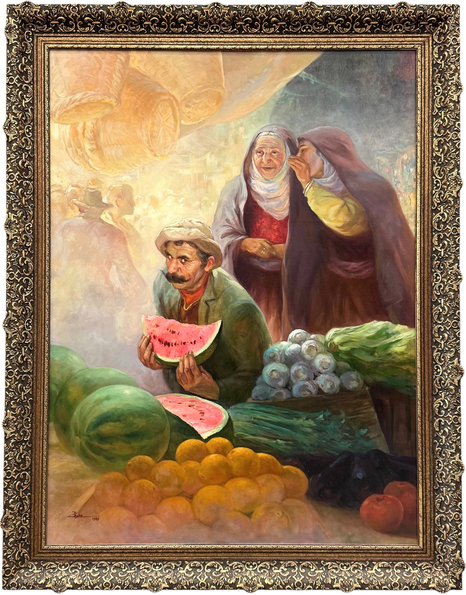 The Mellon Seller Monumental Size Signed Oil On Canvas (1 of 3)