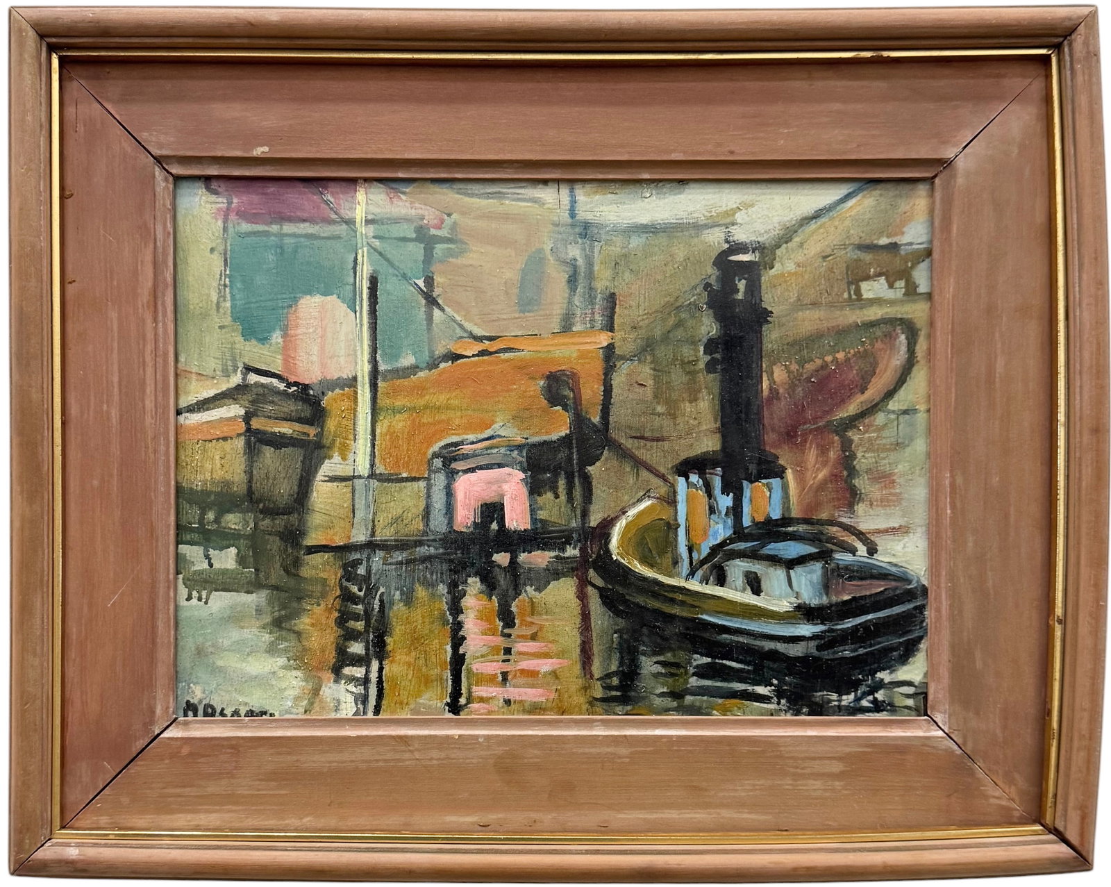 PAUL MASCART (1874-1958, French) Boats In Harbor (1 of 3)