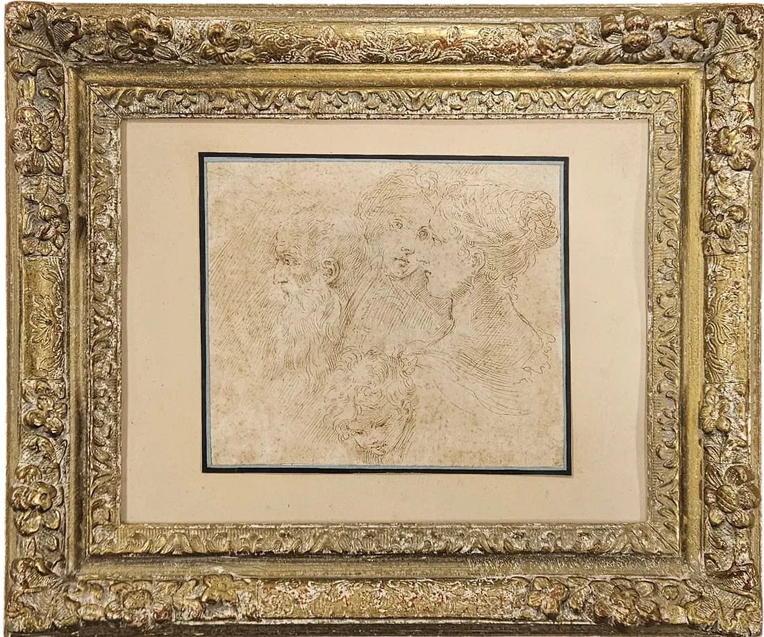 Attr DONATO CRETI (1671-1749, Italian) Old Master Ink Drawing: Ink on paper 7 1/2 x 9 in, 15 1/2 x 18 1/2 in. Domestic Flat Shipping Price: $80. Due to an incomplete sale from our last auction (non-item related), this piece is being offered again.