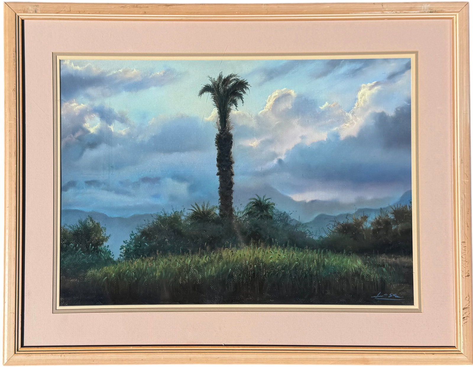 American Impressionist Florida Moody Landscape Pastel Signed Illegibly (1 of 3)