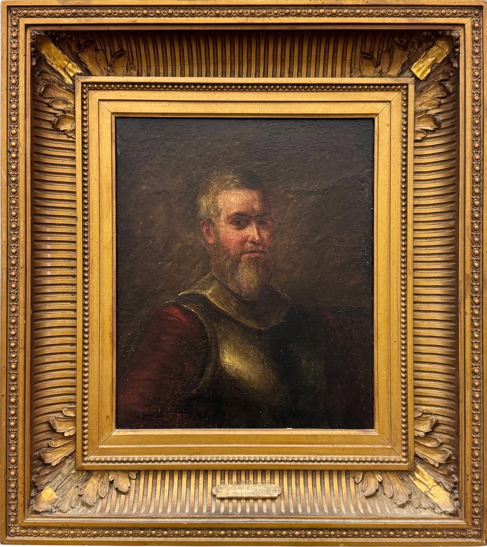 Circa 19th Century European School, Miltary Portrait Of A Soldier: Oil painting on canvas 12 1/4 x 10 1/4 in, 20 1/2 x 18 1/2 in (framed). Domestic Flat Shipping Price: $80