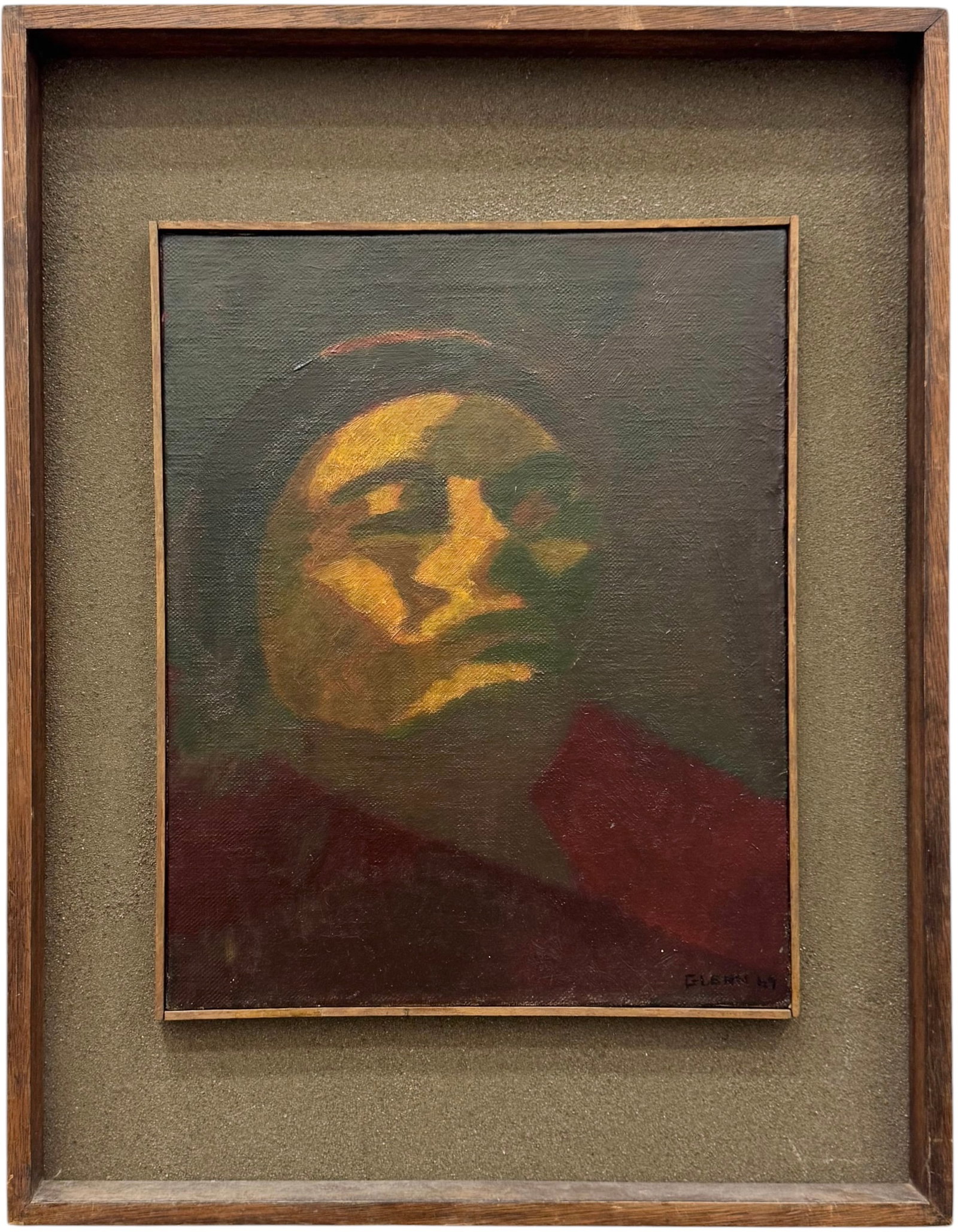 Mid-Century Expressionist Portrait Painting, Signed GLENN ‘67 (1 of 3)
