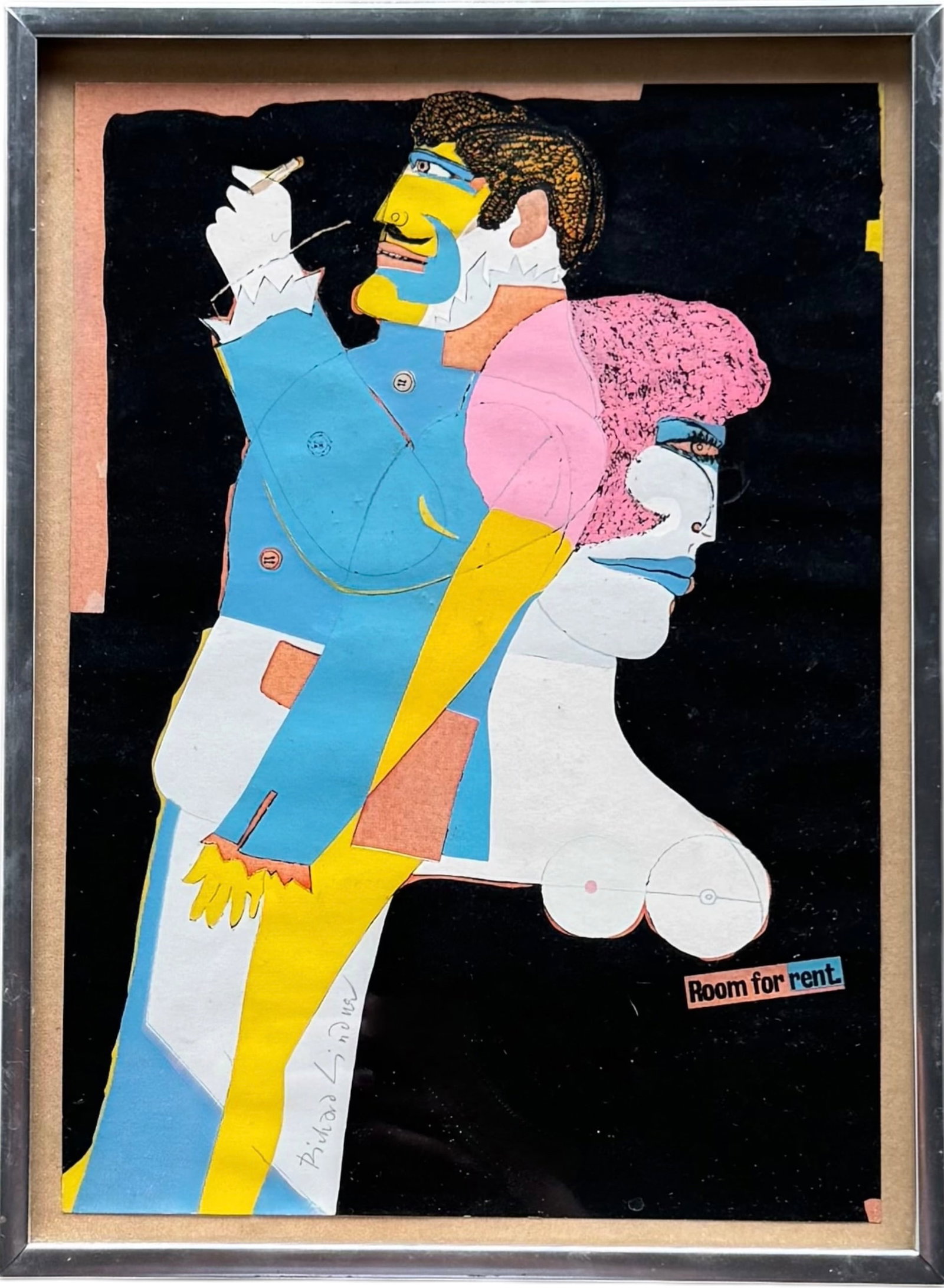 RICHARD LINDNER "Room For Rent" Screenptint Hand Signed: Size 11 x 7 3/4 in. Domestic Flat Shipping Price: $55