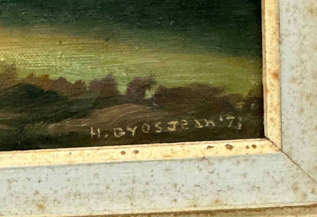 Vintage Mid-Century Western Stagecoach Oil Painting on Canvas, Signed & Dated - 2