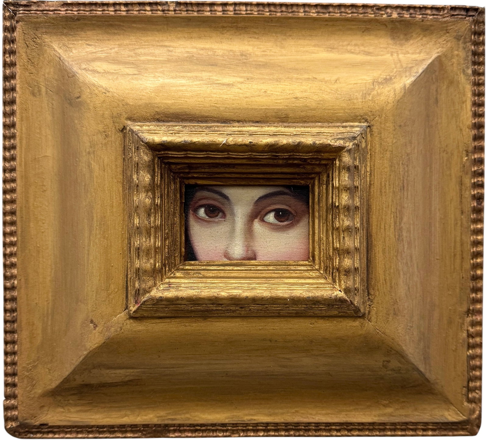 Antique Lover's Eyes Portrait In Deep Gilt Frame (1 of 3)