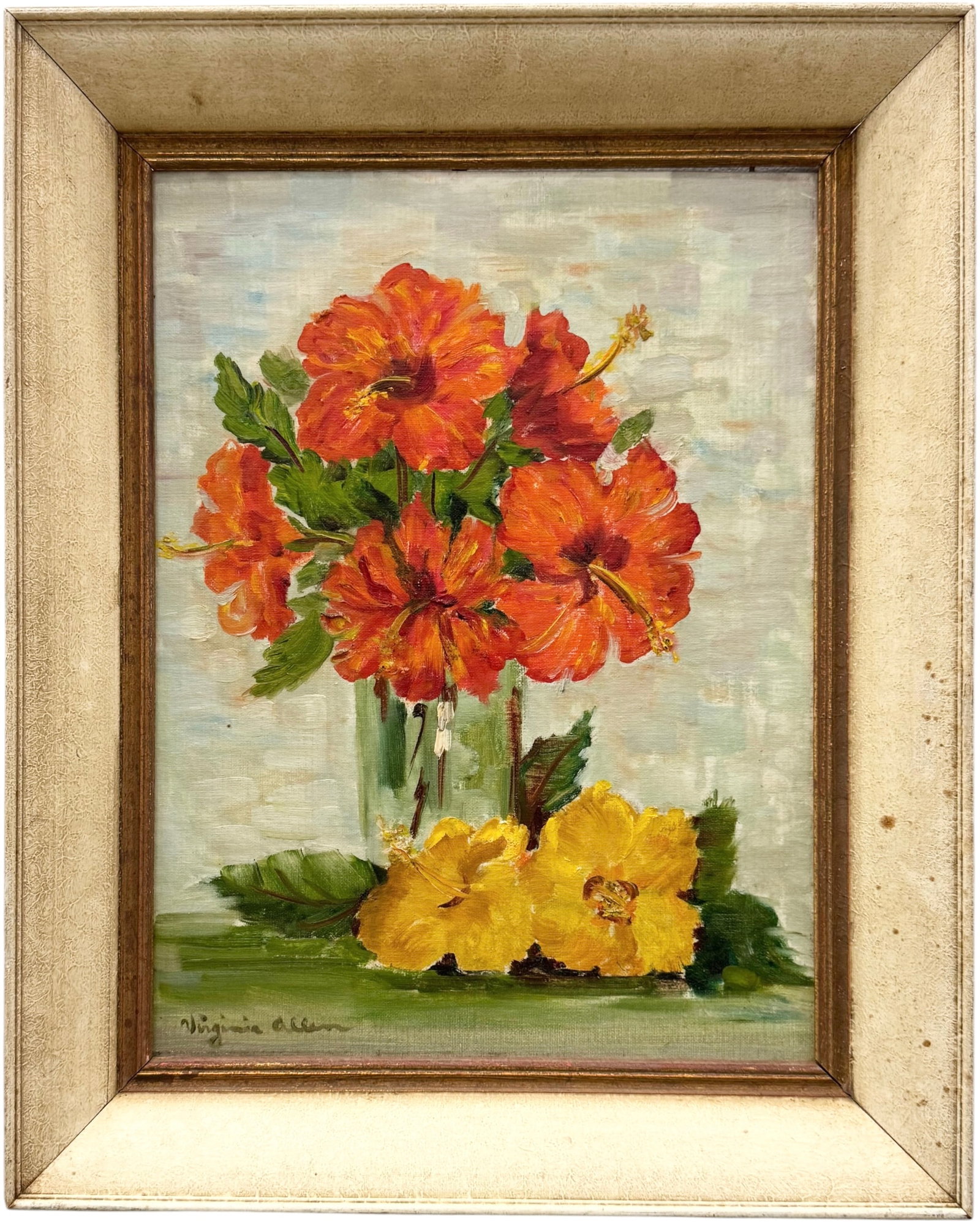 VIRGINIA ALLEN (20th c, American) Still Life Of Flowers (1 of 3)