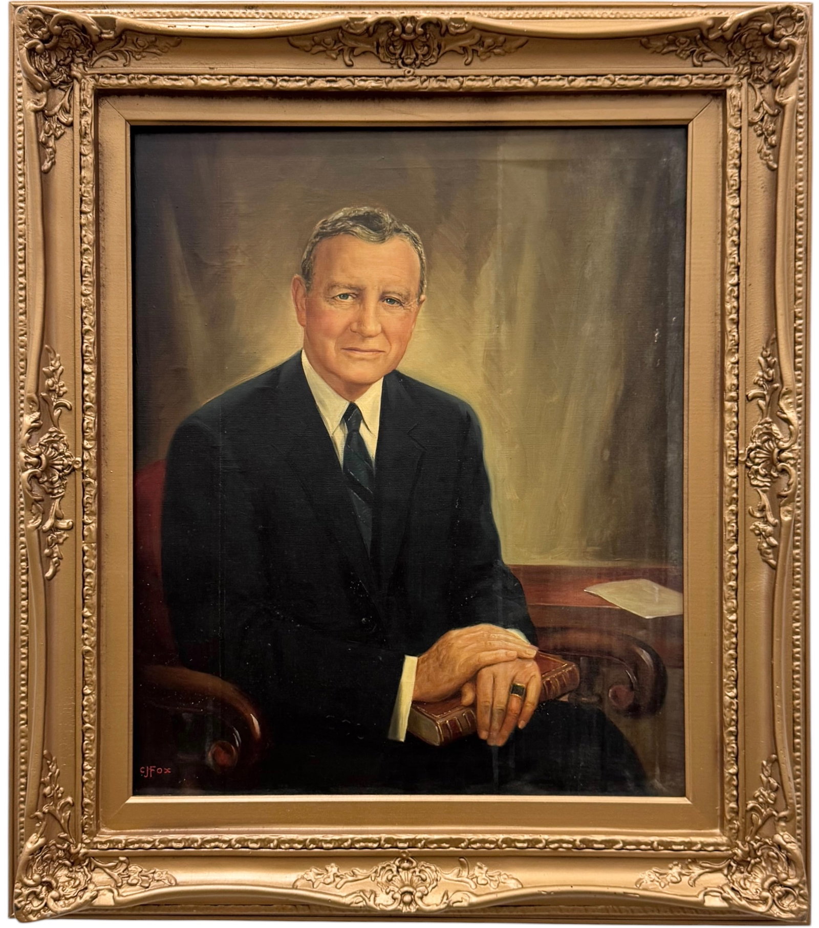 Charles J. Fox, Portrait Of Henry John Heinz II: Oil painting on canvas 24 x 20 in, 32 x 28 in (framed). Domestic Flat Shipping Price: $90