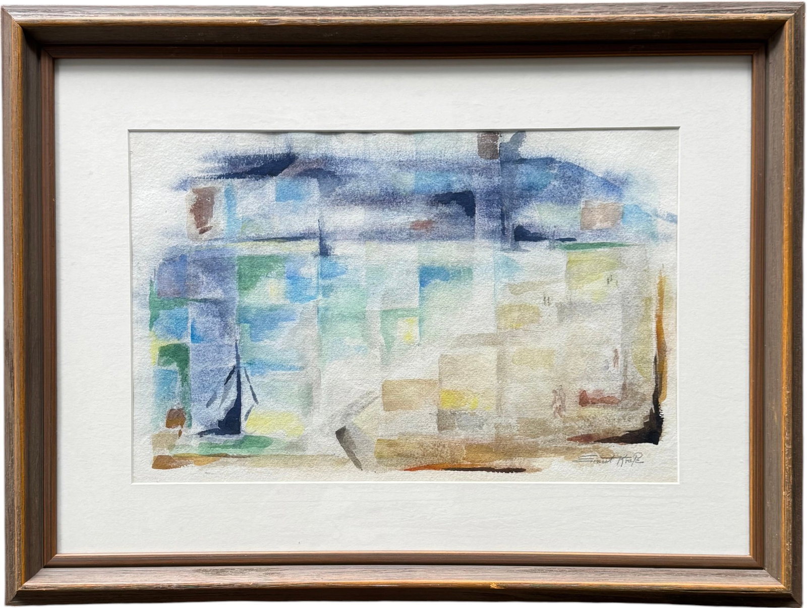 ERNEST KRAPE (20th c, American) Mid-Century Modern Abstract (1 of 3)