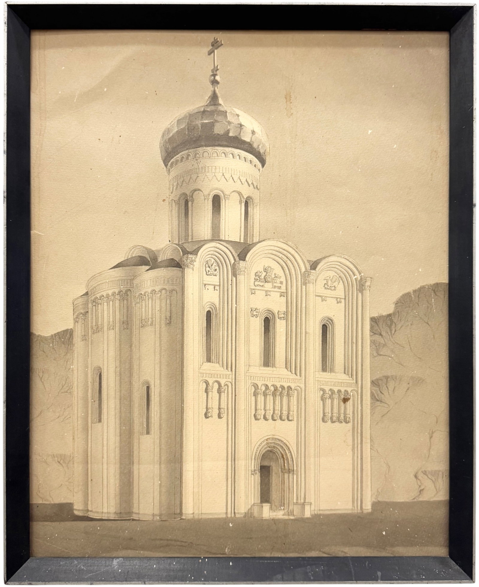 19th Century Architectural Elevation of the Cathedral of Saint Demetrius in Vladimir (1 of 3)