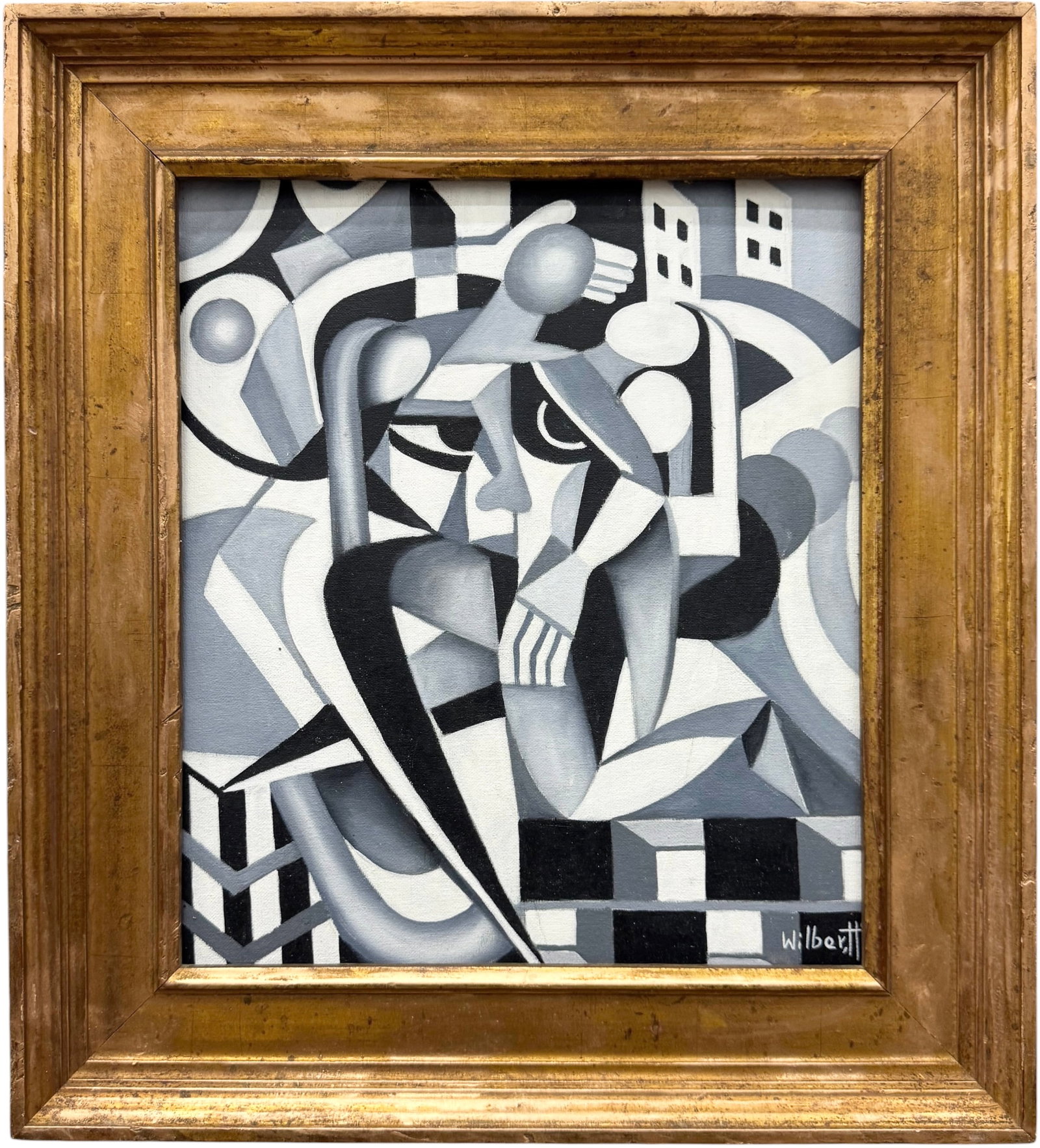 WILBER HERERRA ORTIZ (20th c, Mexico) Cubist Abstract (1 of 3)